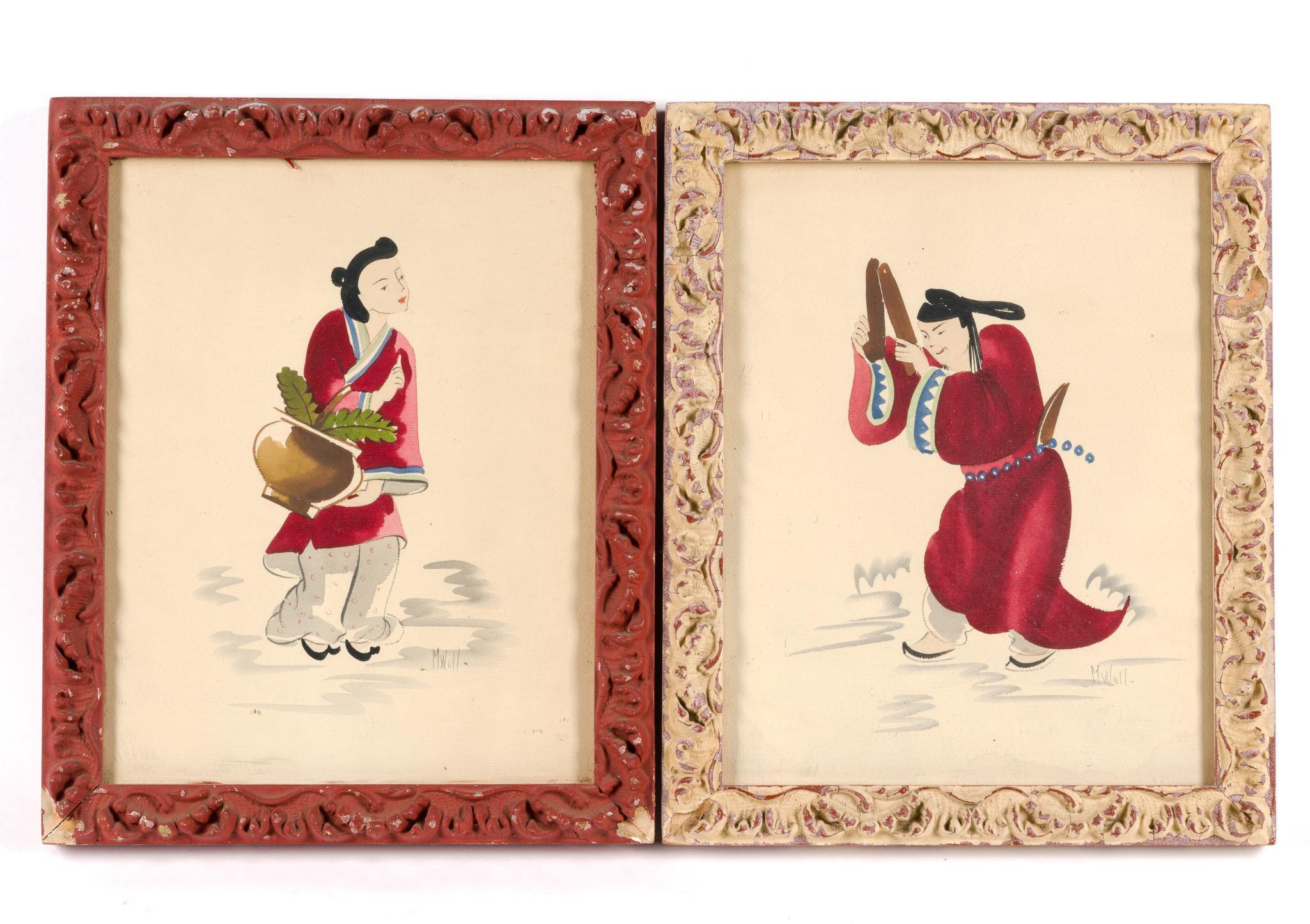 2 Watercolors Signed M. Wall