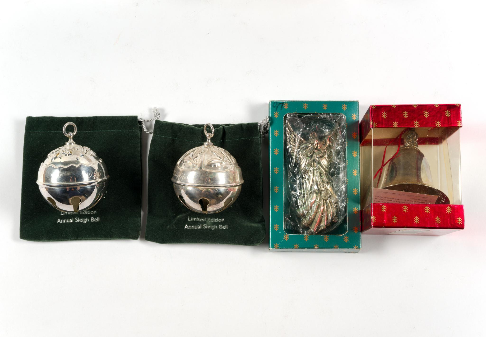 16 Ornaments Mostly Wallace and Gorham Silverplate Sleigh Bells
