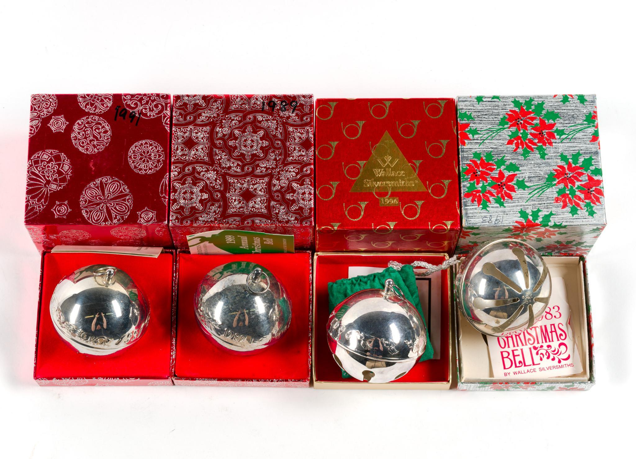 16 Ornaments Mostly Wallace and Gorham Silverplate Sleigh Bells