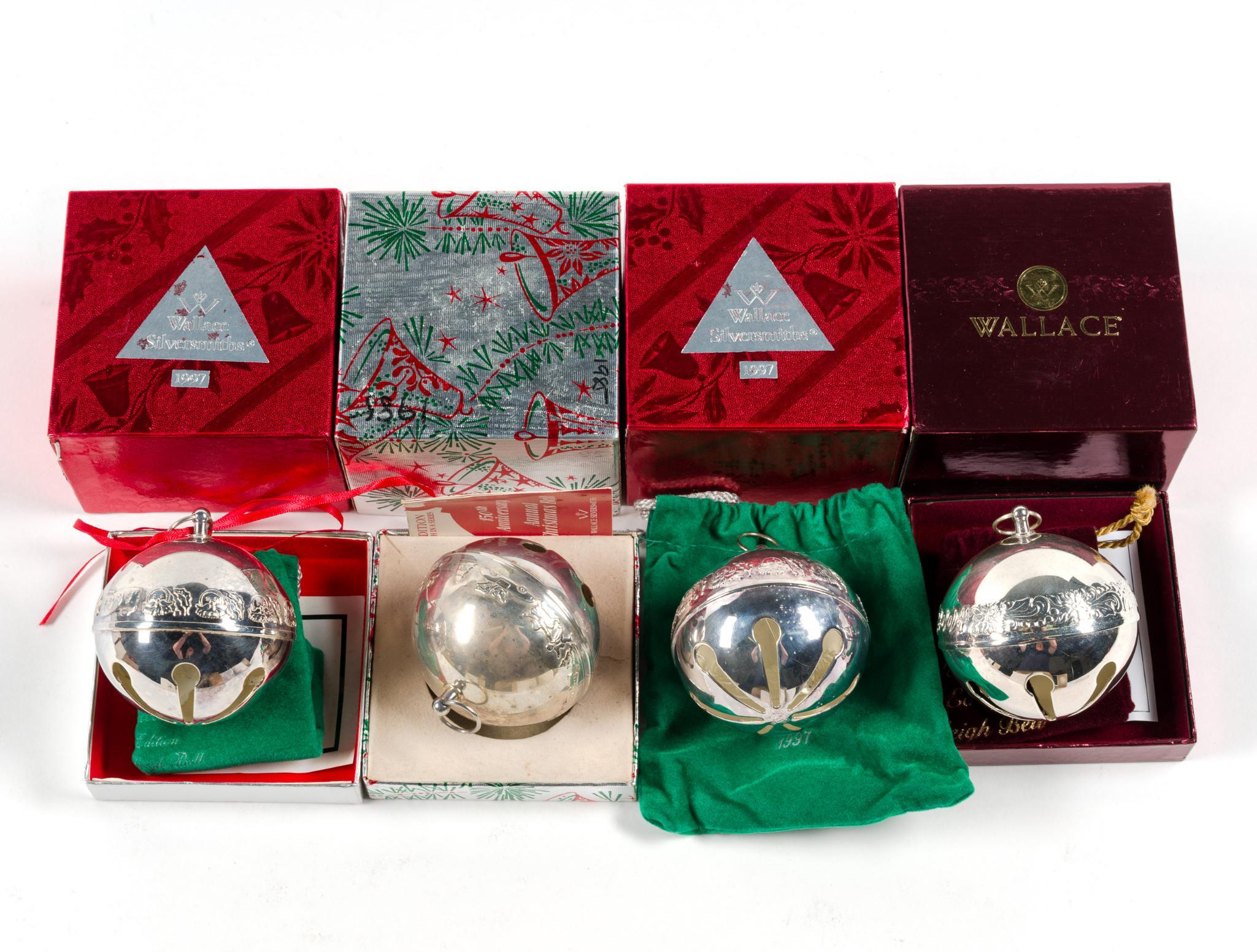 16 Ornaments Mostly Wallace and Gorham Silverplate Sleigh Bells