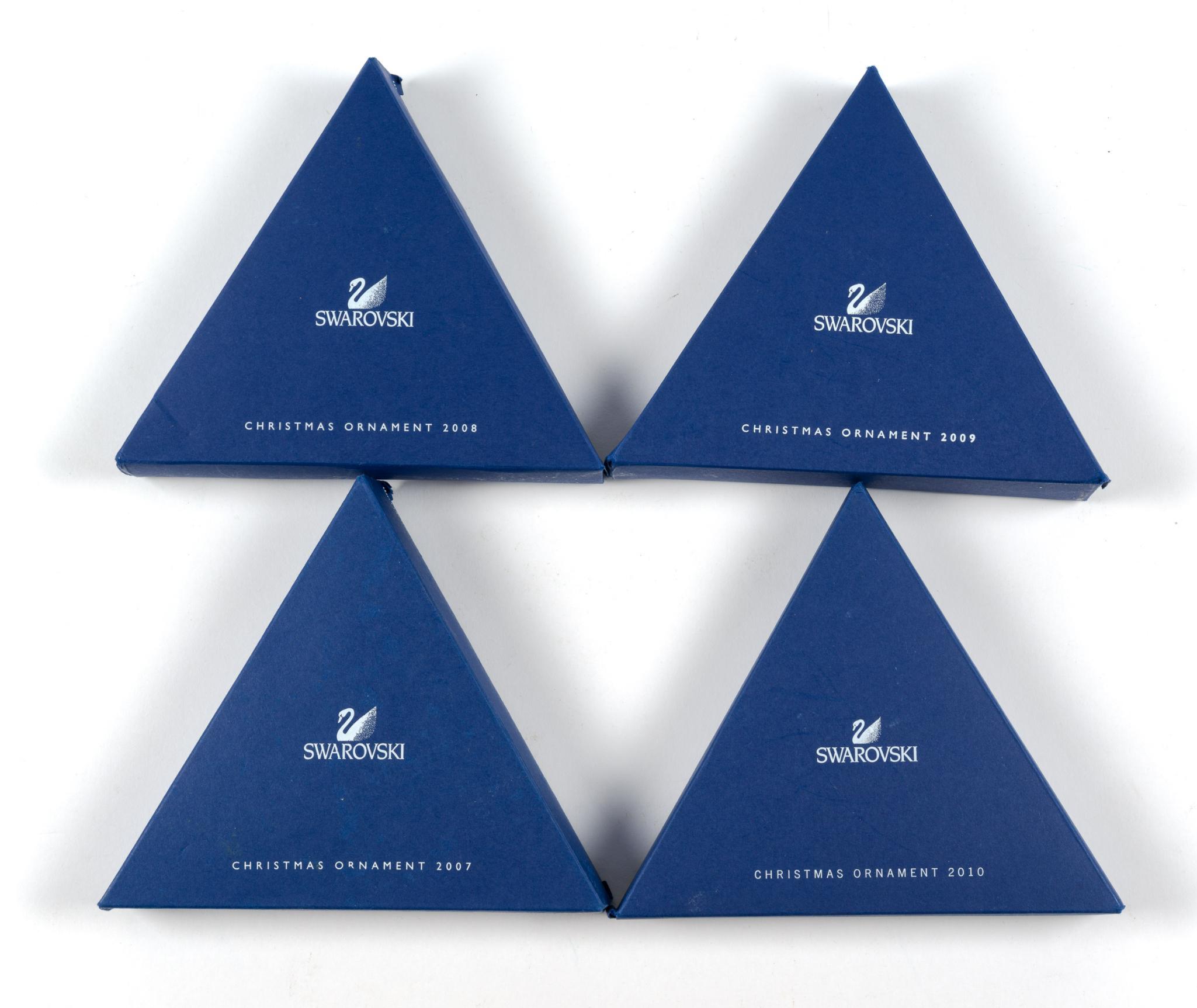 4 Swarovski Crystal Christmas Ornaments