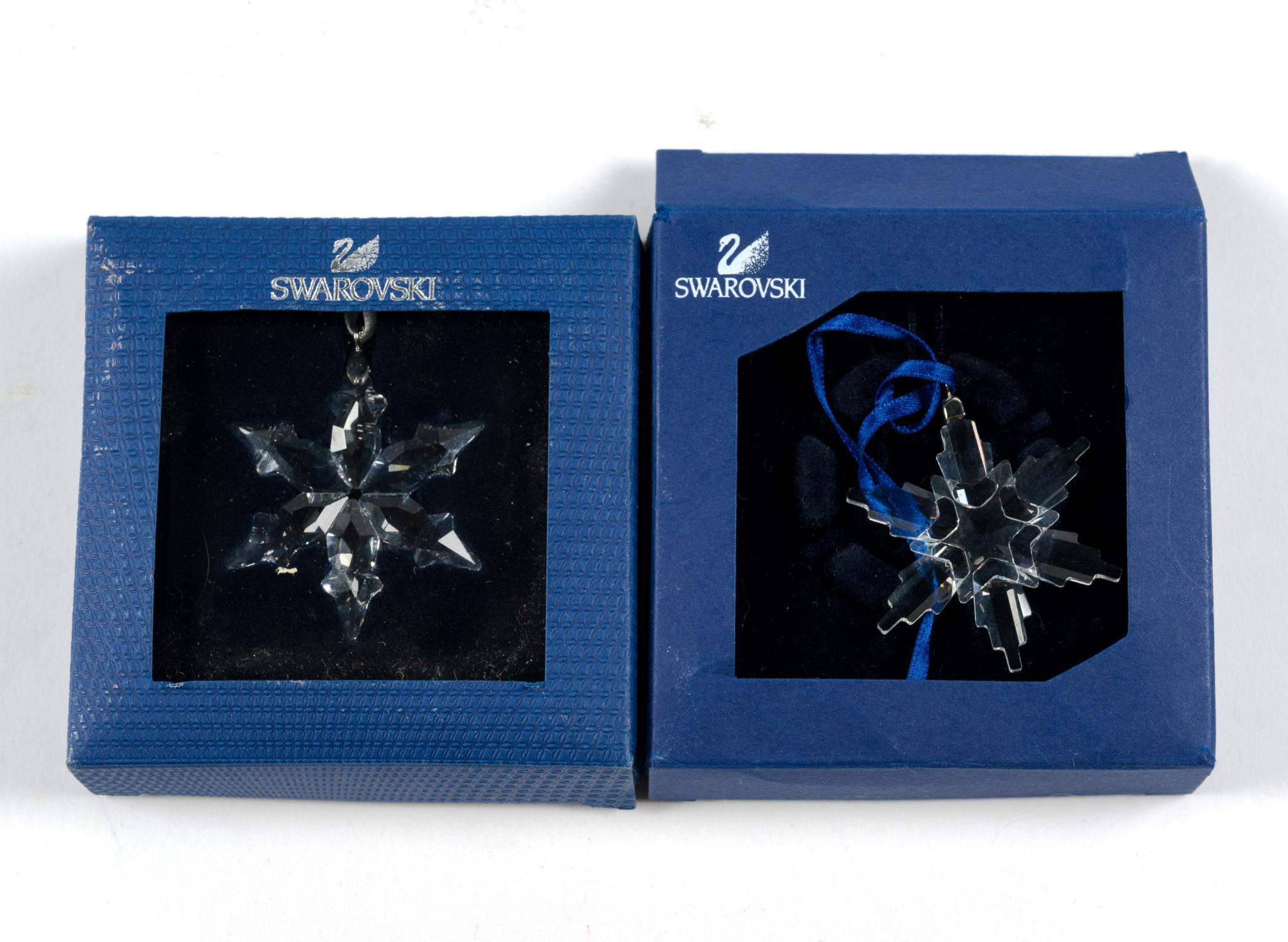 6 Swarovski Crystal Christmas Ornaments