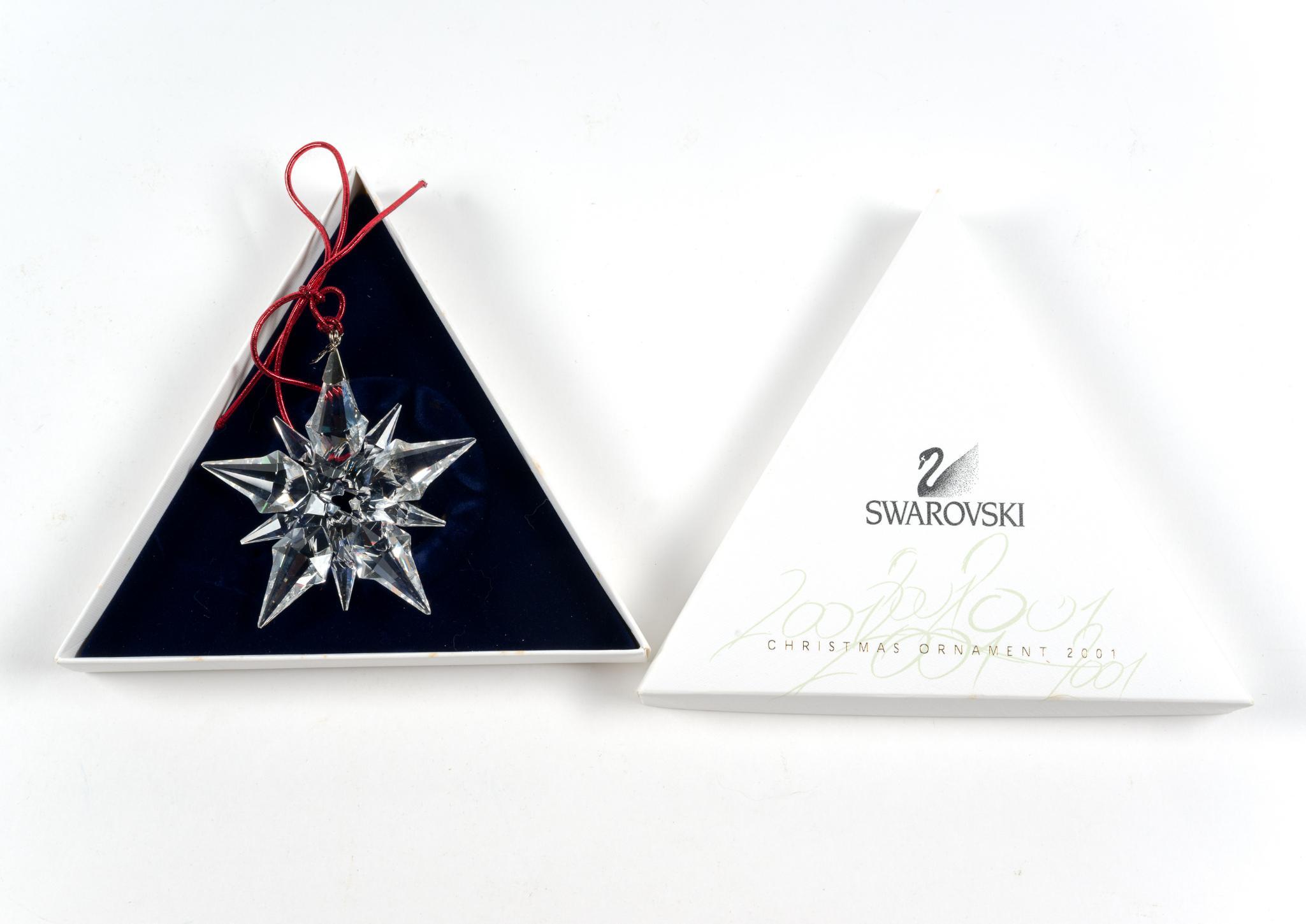 6 Swarovski Crystal Christmas Ornaments