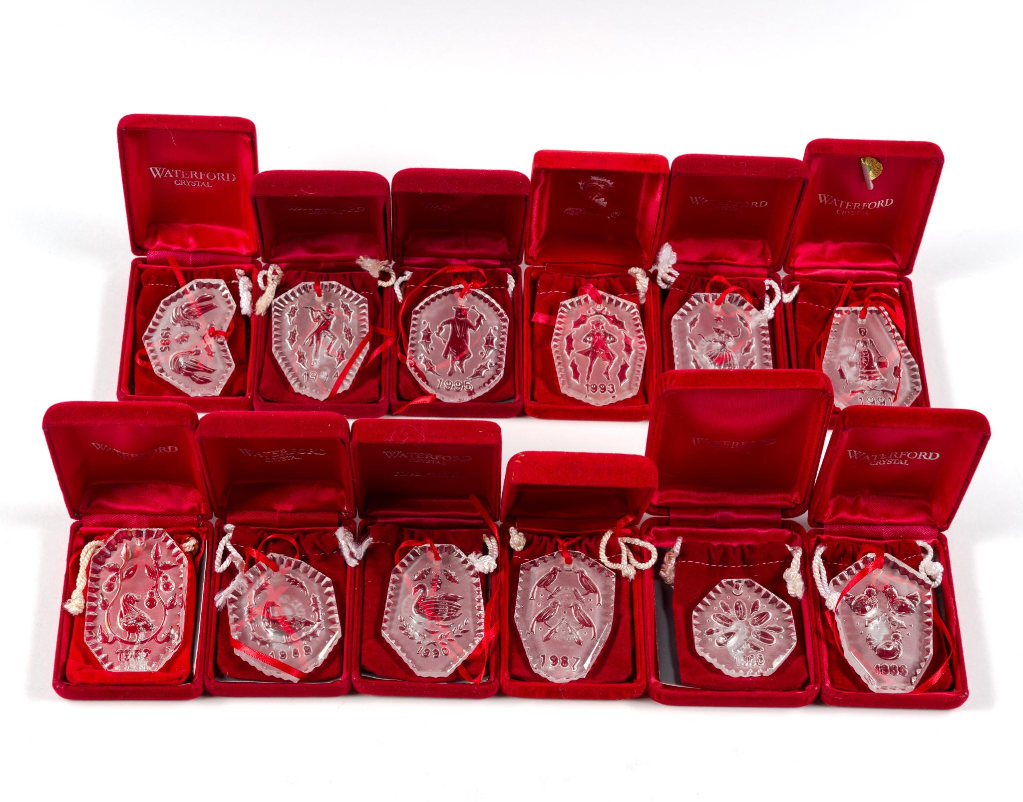 Waterford Twelve Days of Christmas Crystal Ornament Set