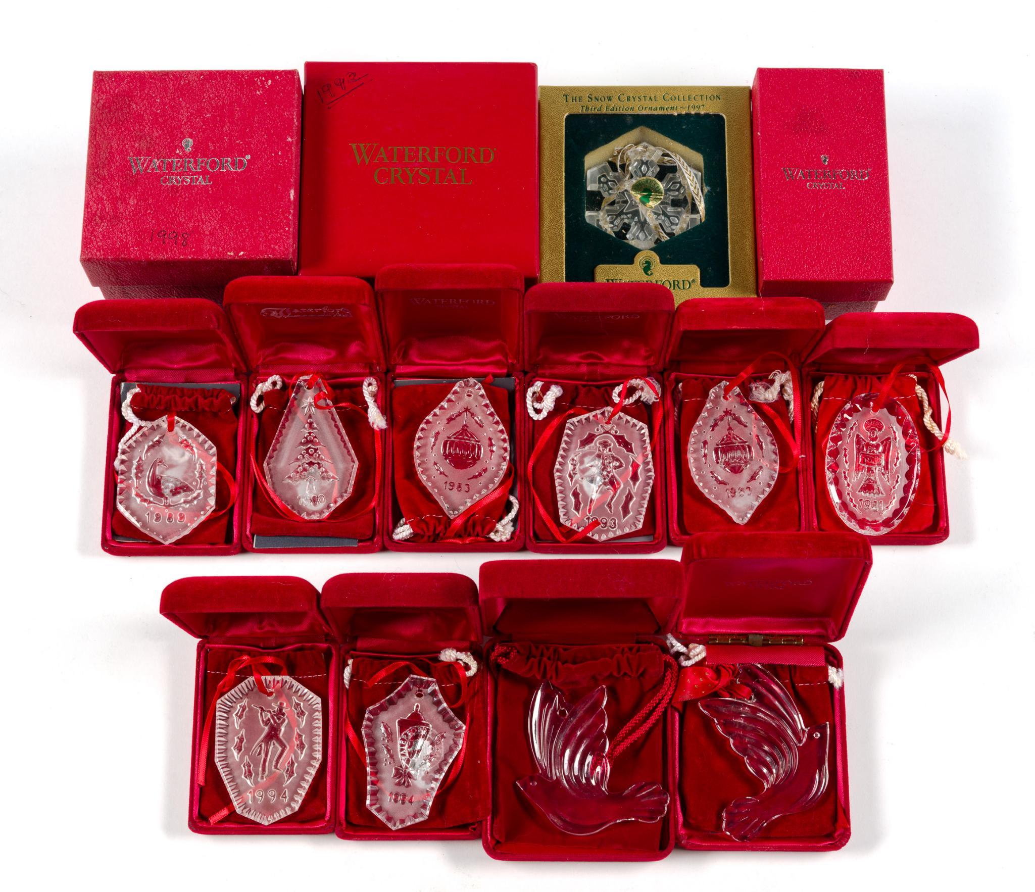 14 Waterford Crystal Incl. Partial Twelve Days of Christmas
