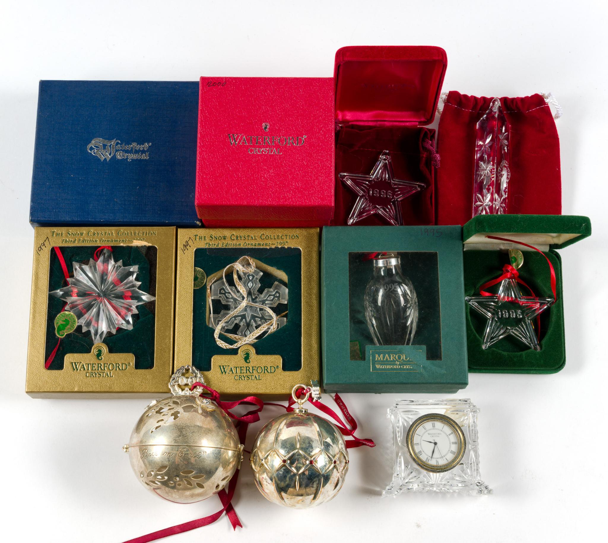 Waterford Ornaments Incl. Crystal and Silverplate