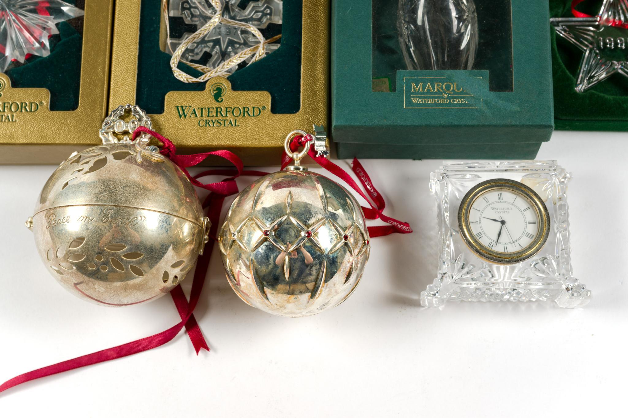 Waterford Ornaments Incl. Crystal and Silverplate