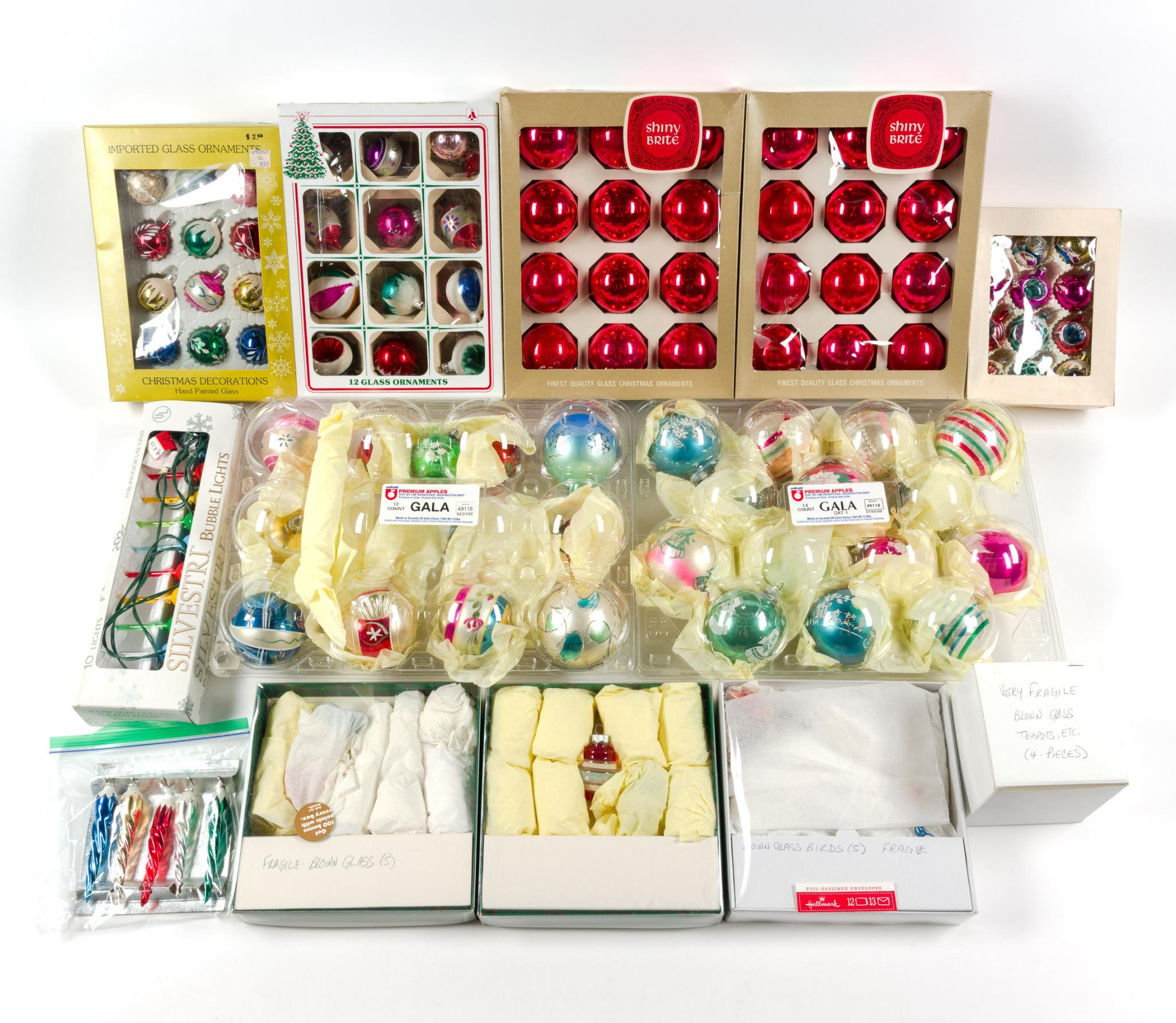 Blown Glass Christmas Ornaments Incl. Shiny Brite