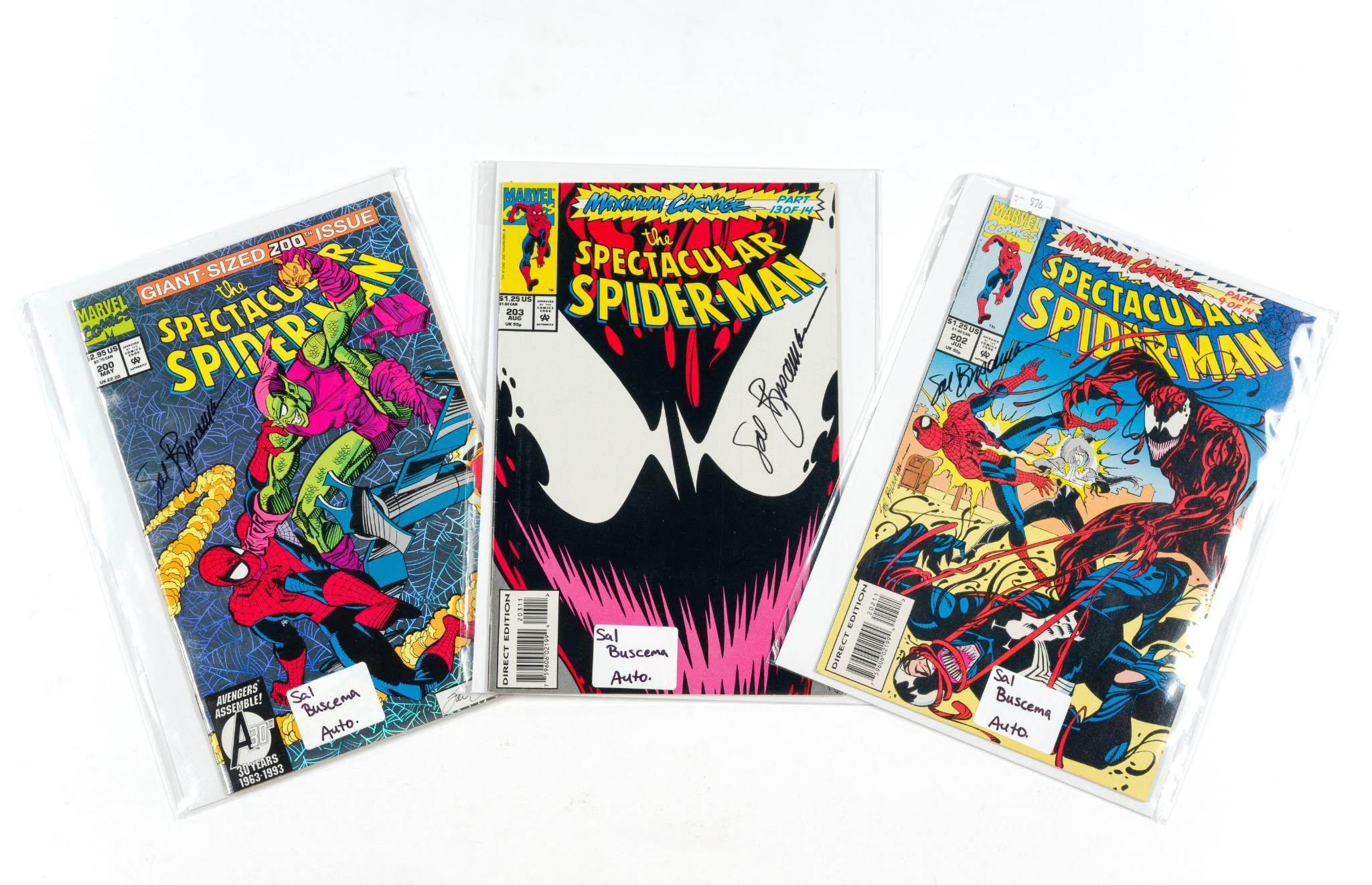 3 Spider-Man Comics Signed by Sal Buscema