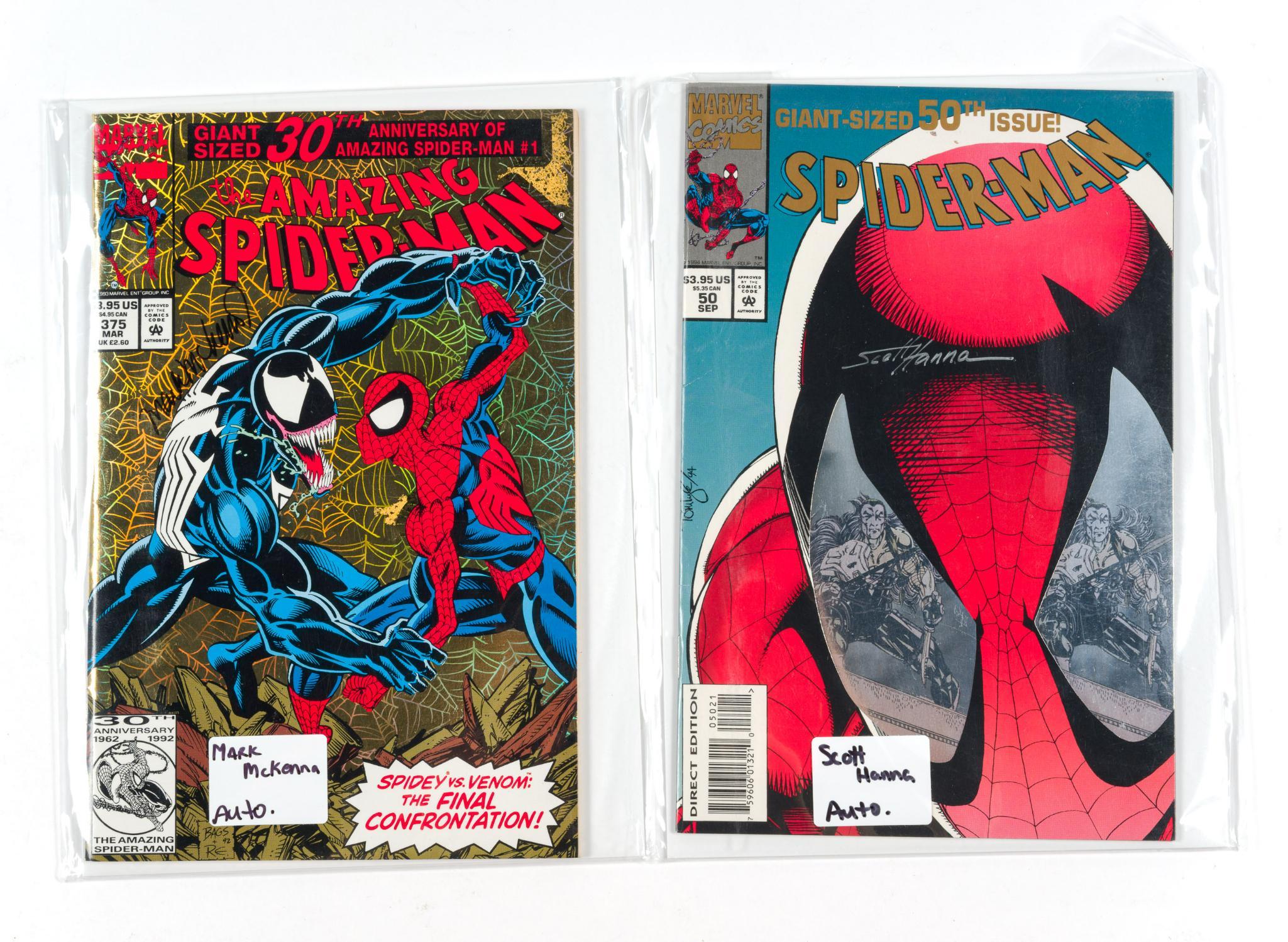 2 Spider-Man Comic Books Signed by Illustrators