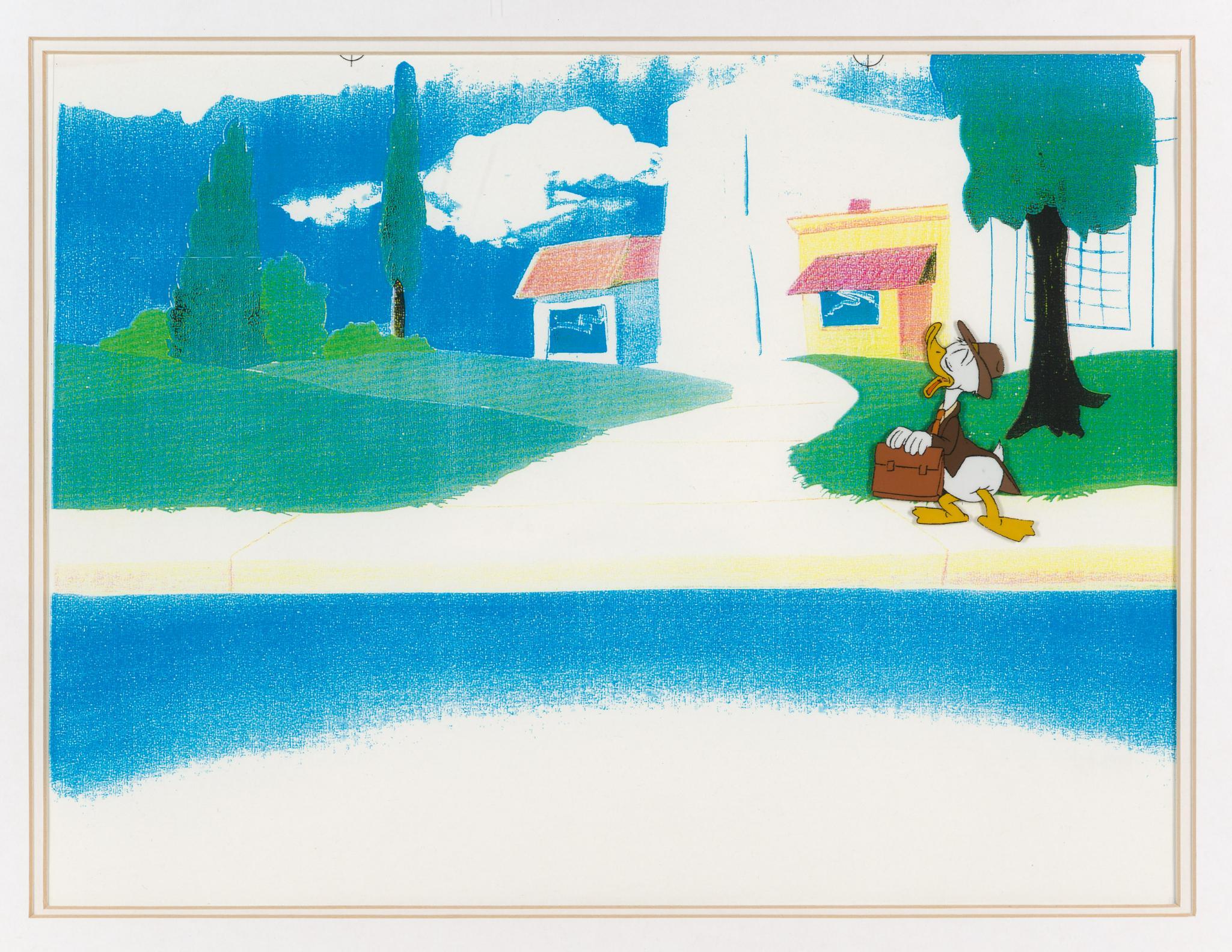 Donald Duck Animation Cel and Sketch