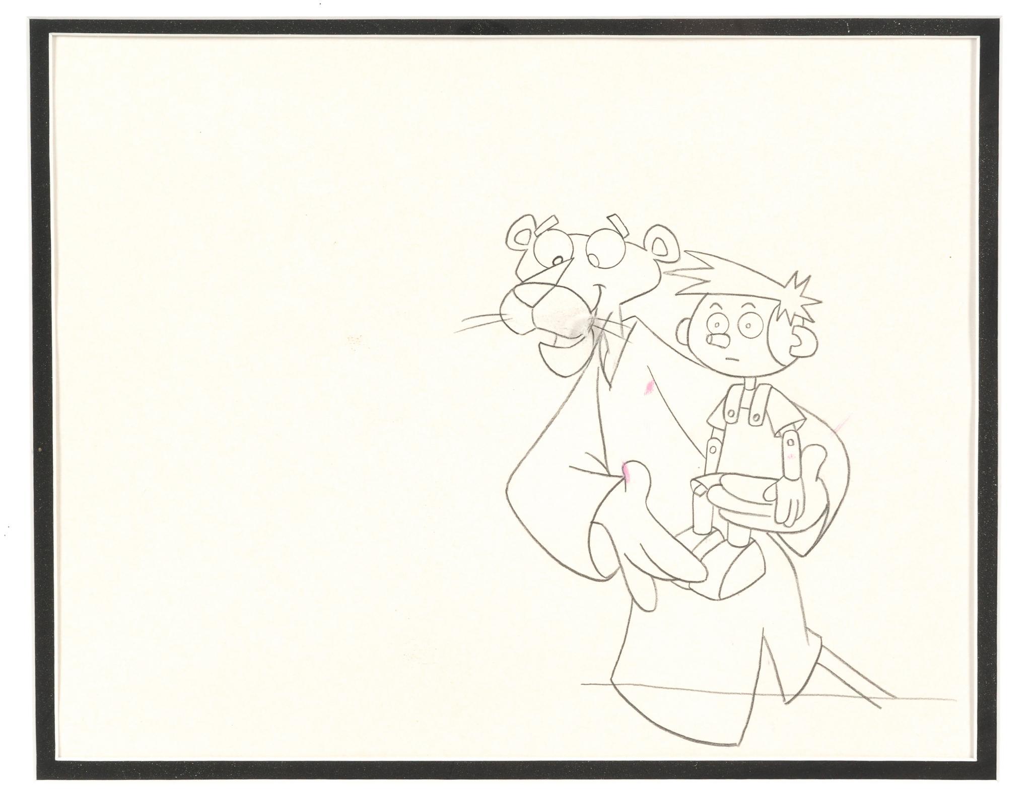 Pink Panther Animation Cel & Sketch