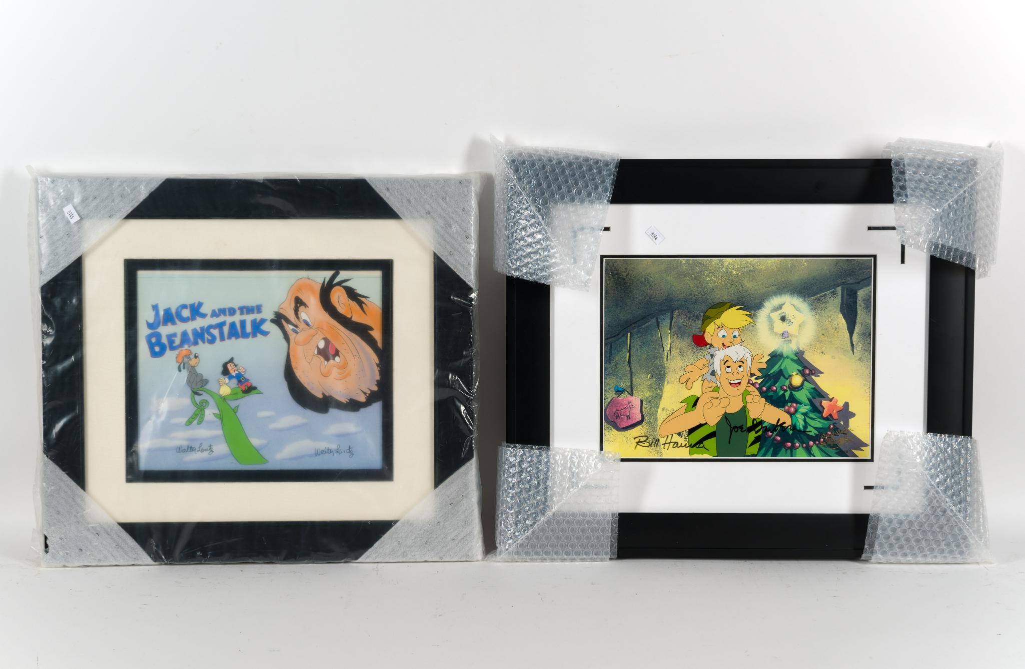 2 Vintage Cartoon Animation Art incl. Jack and the Beanstalk