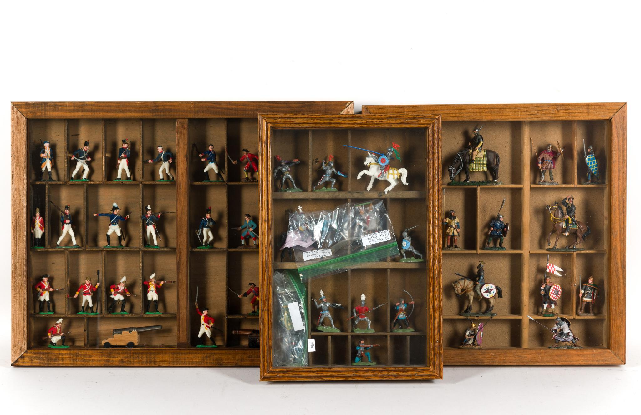 3 Displays of Toy Soldiers Incl. Marx Warriors of the World