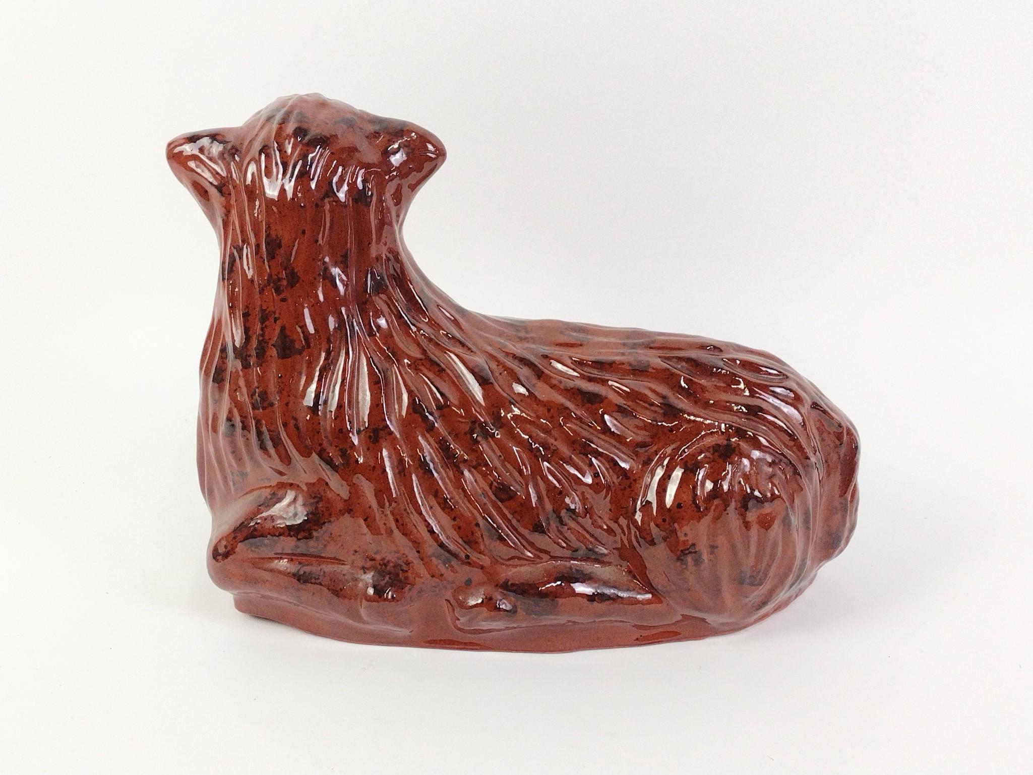 Vintage Ned Foltz Signed Redware Lamb