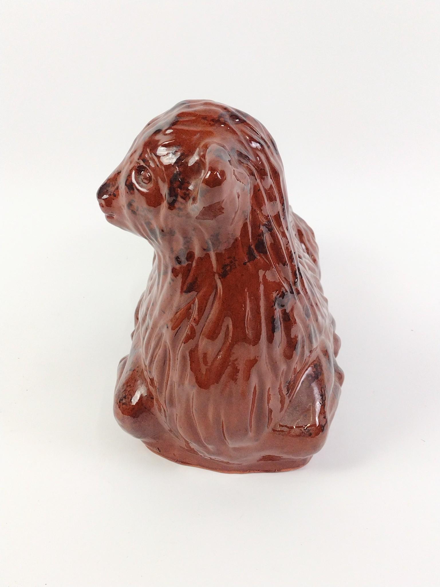 Vintage Ned Foltz Signed Redware Lamb