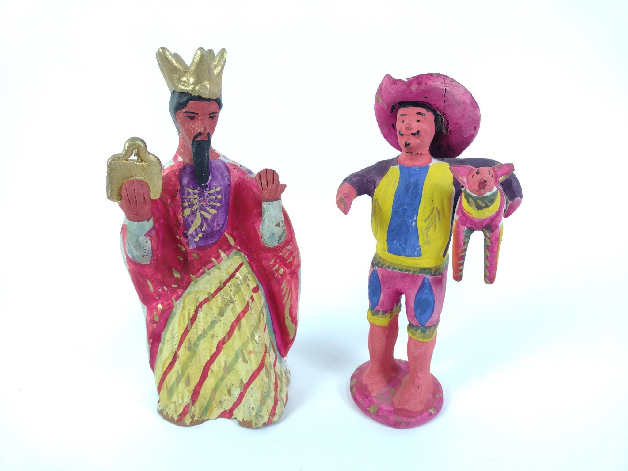 10 Piece Mexican Pottery Folk Art Nativity Scene
