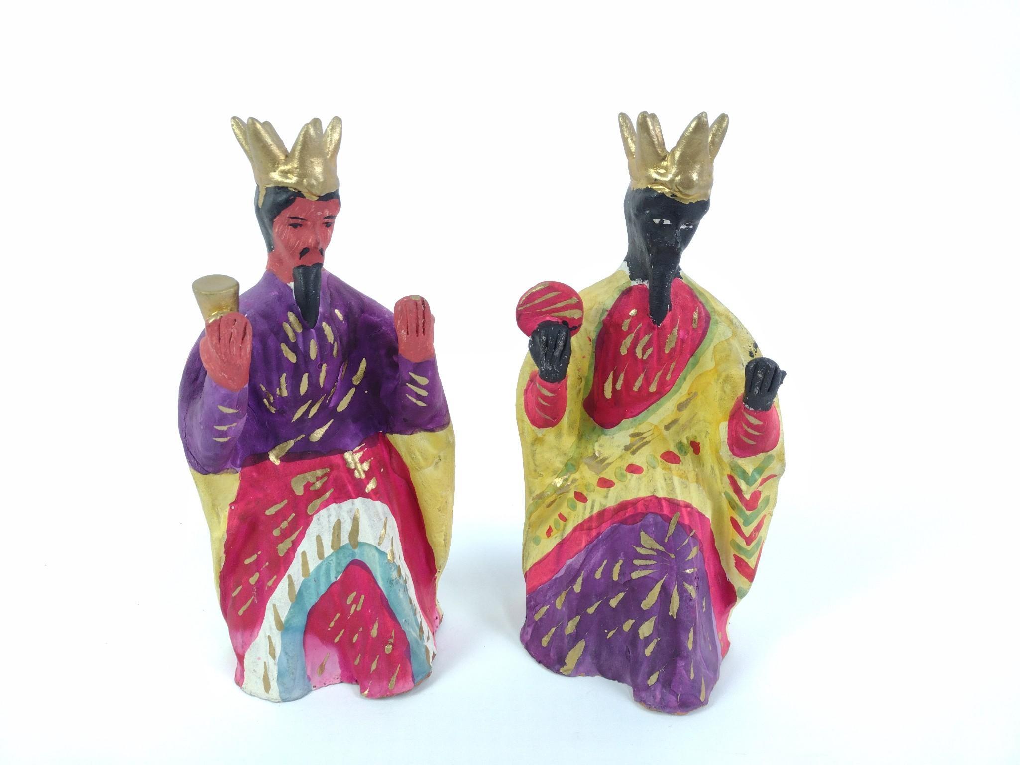 10 Piece Mexican Pottery Folk Art Nativity Scene