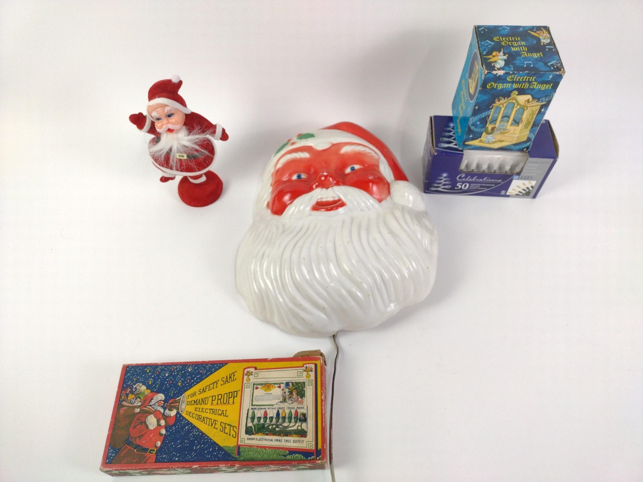 Mid-Century NOMA Light-Up Santa & Electric Organ With Angel