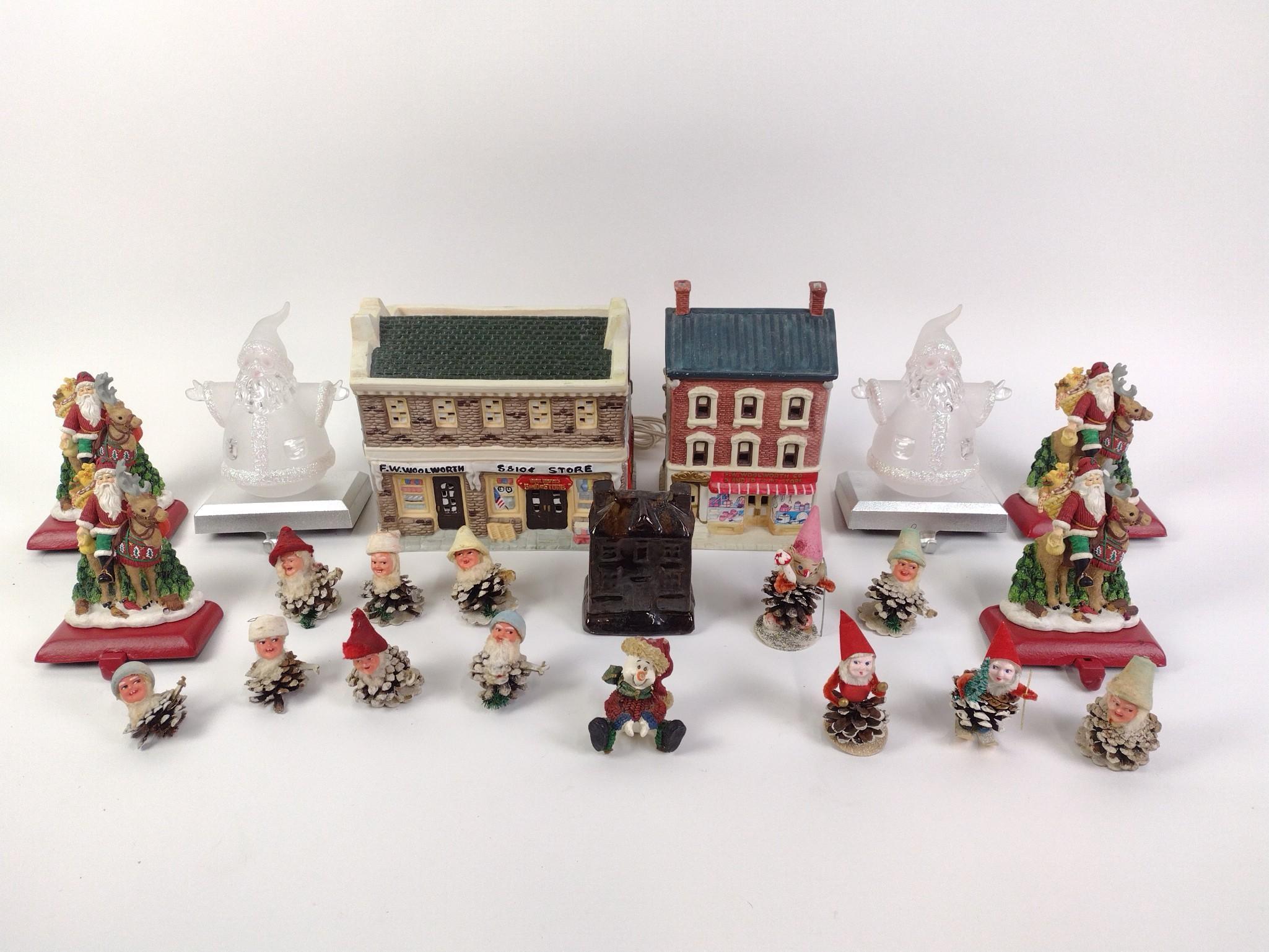 Christmas Village and Stocking Holders