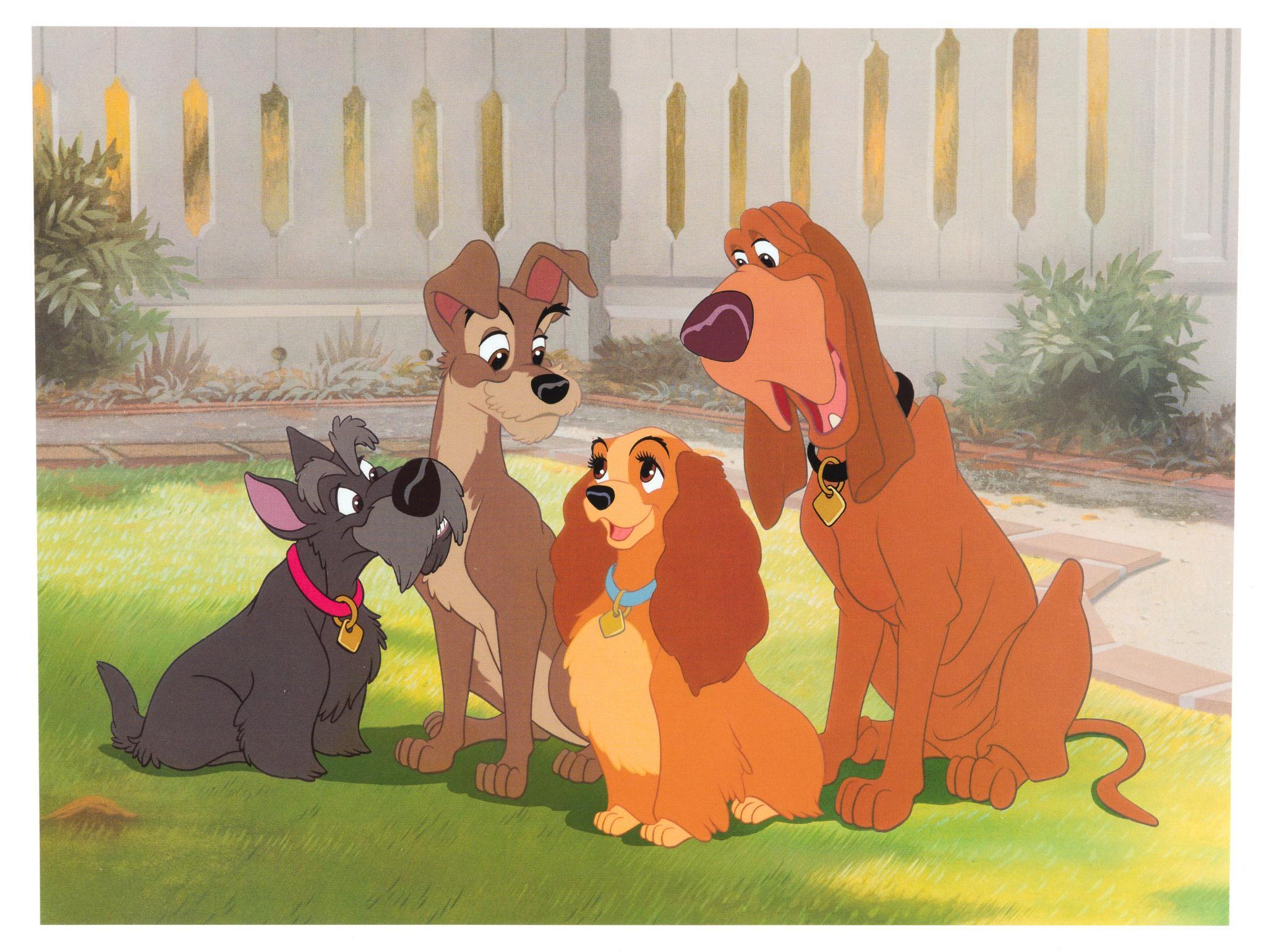 4 Disney Lady and The Tramp Lithographs