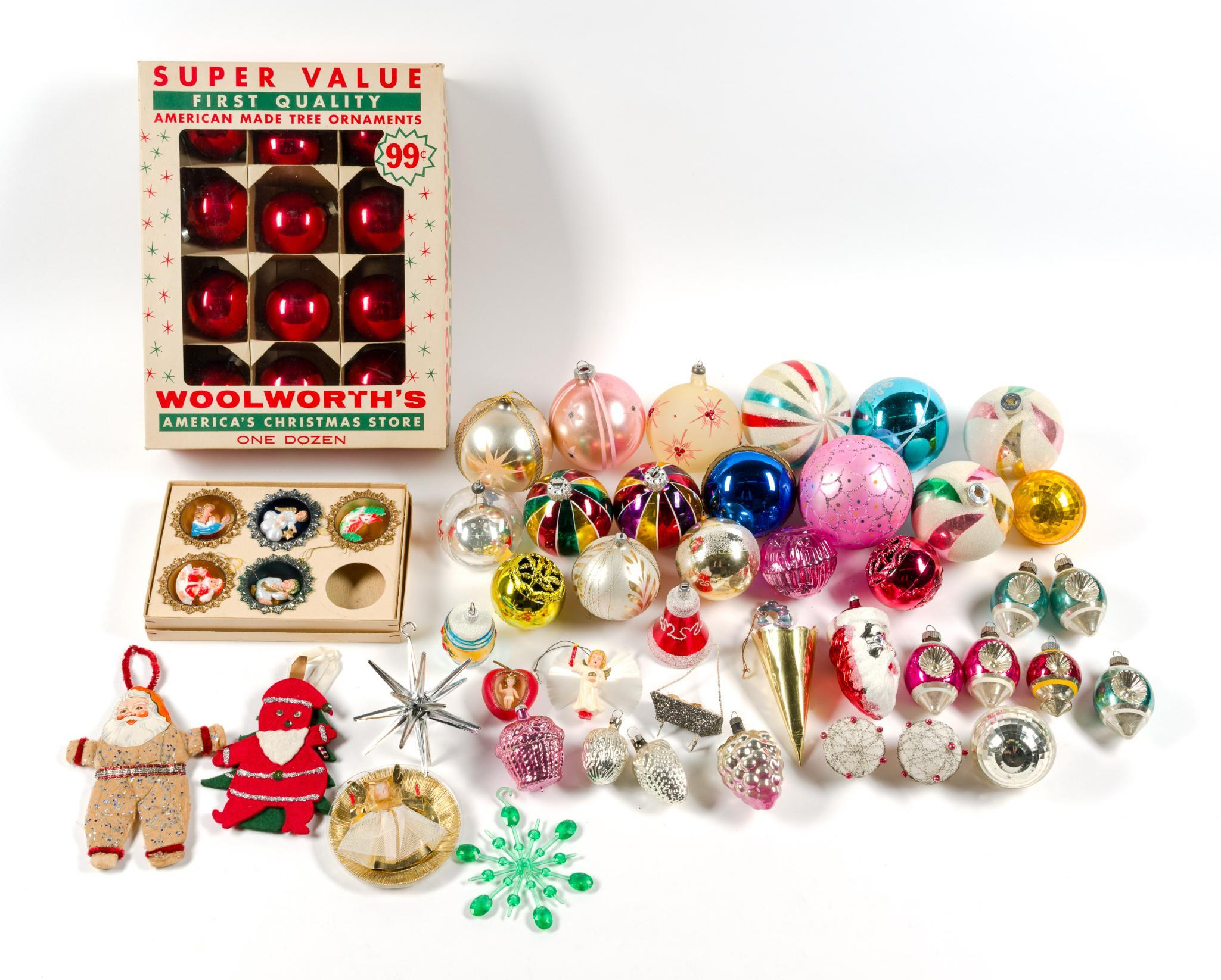 Vintage Glass Christmas Ornaments & Tree Toppers