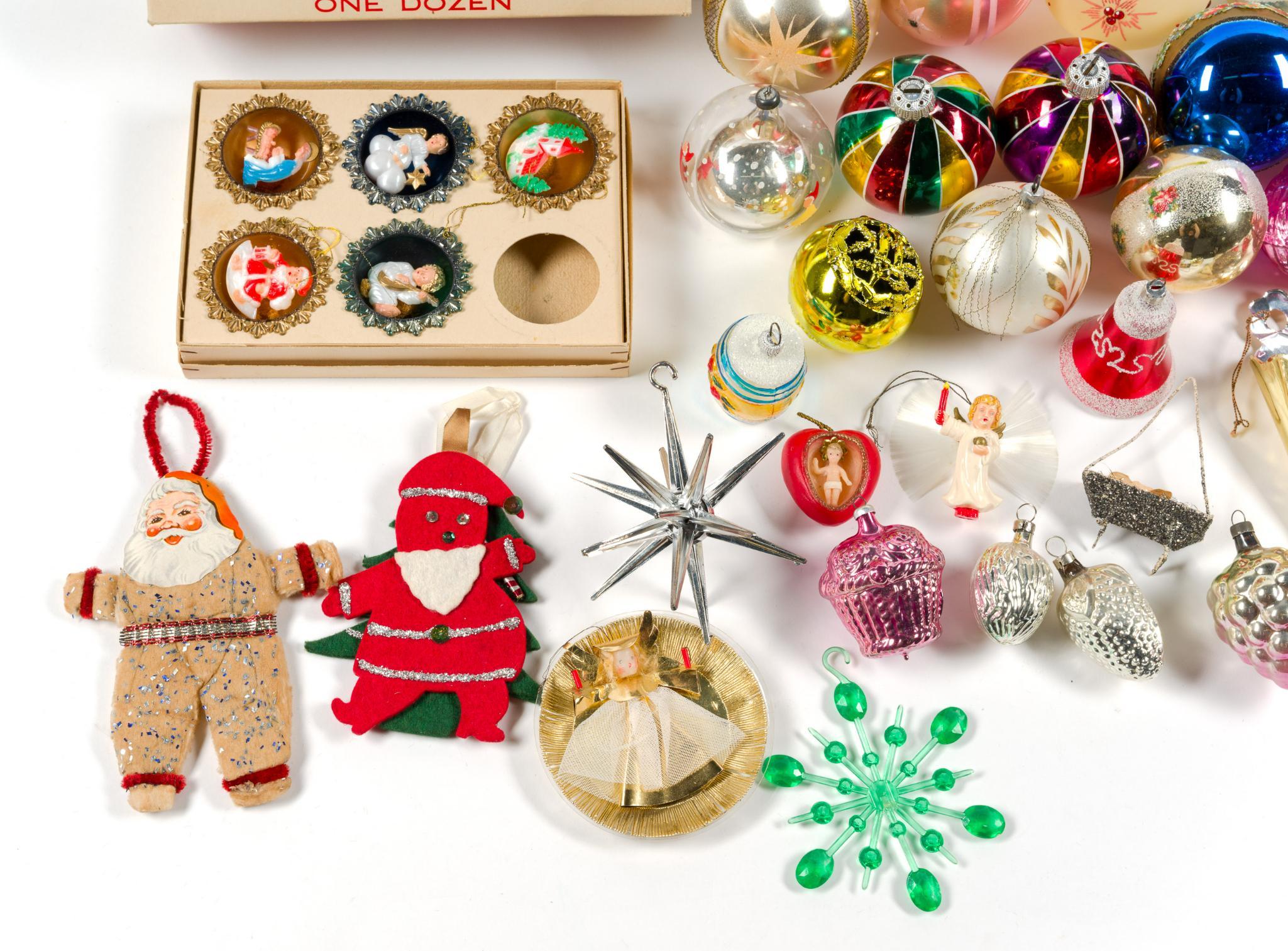 Vintage Glass Christmas Ornaments & Tree Toppers
