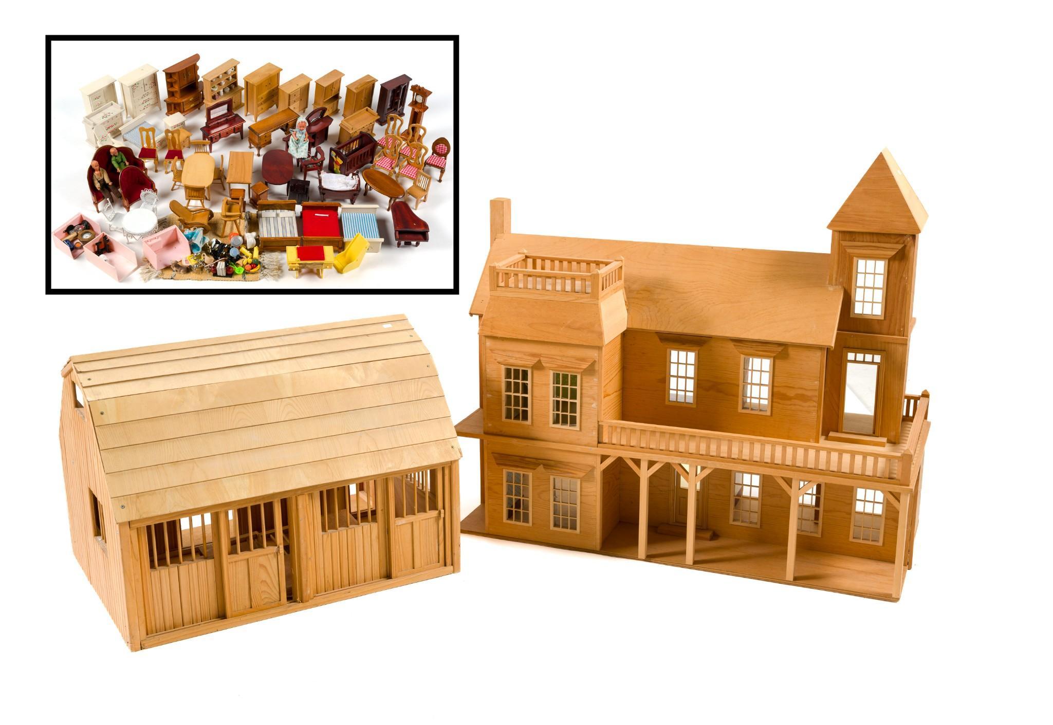 Wooden Dollhouses and Furniture