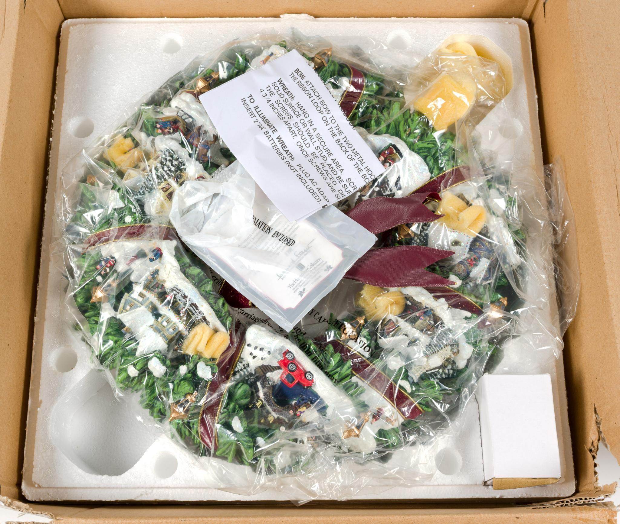 Thomas Kinkade "Christmas Village Wreath" with COA