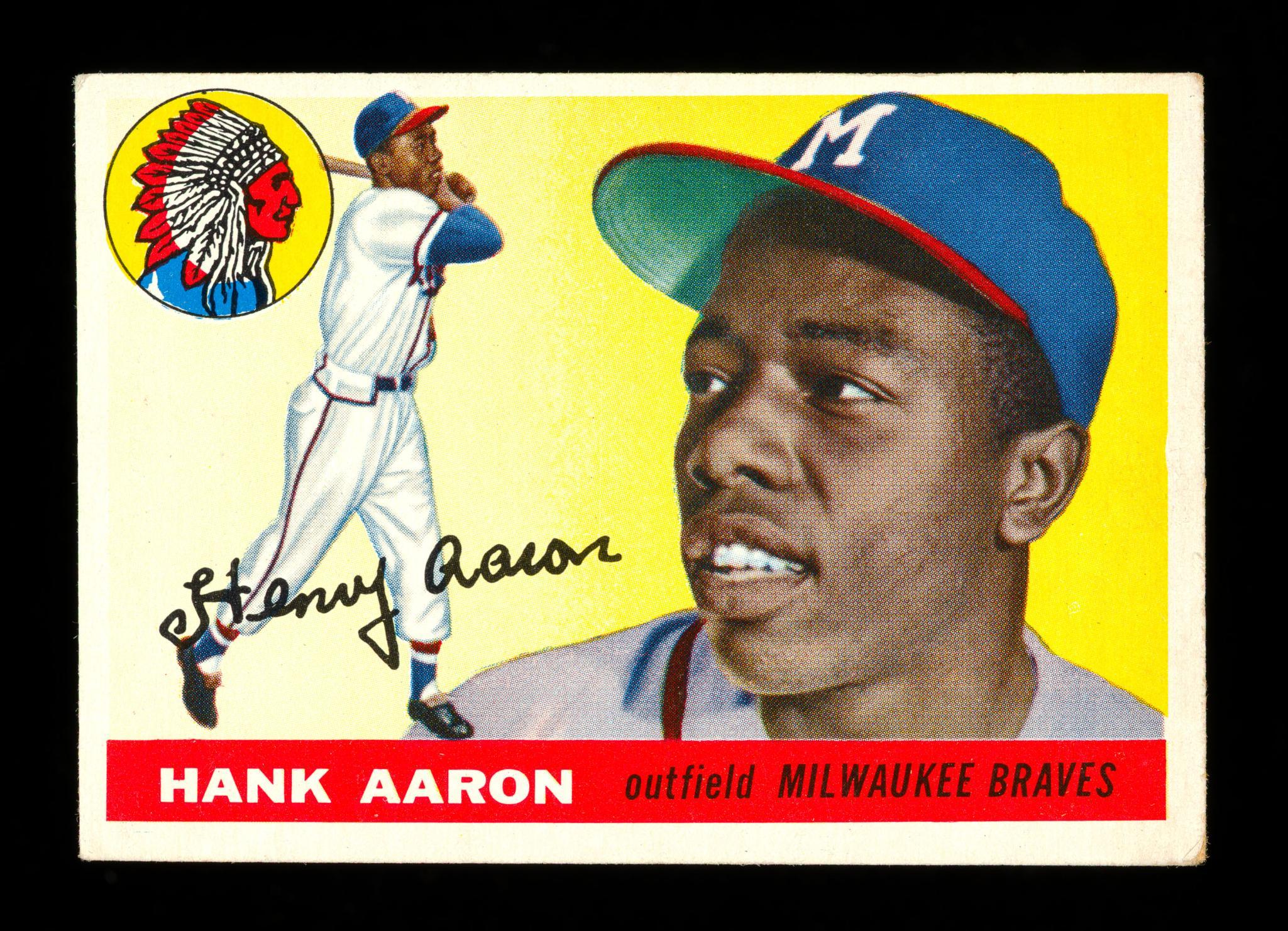 1955 Topps 47 Hank Aaron Baseball Card