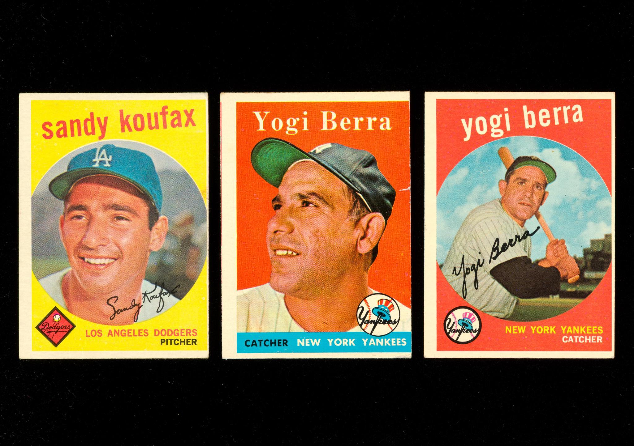 Yogi Berra and Sandy Koufax Baseball Cards