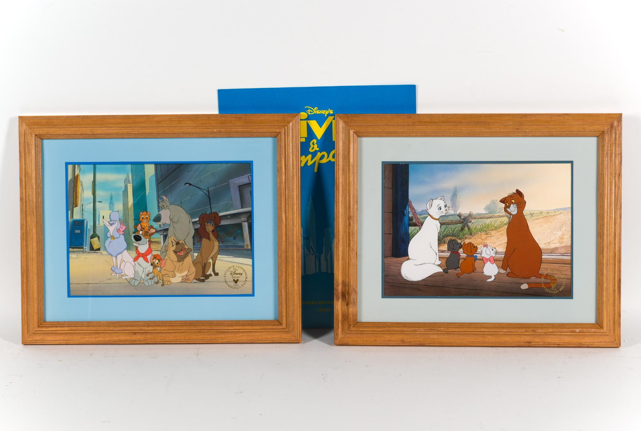 2 Disney Lithographs incl. Oliver and Company