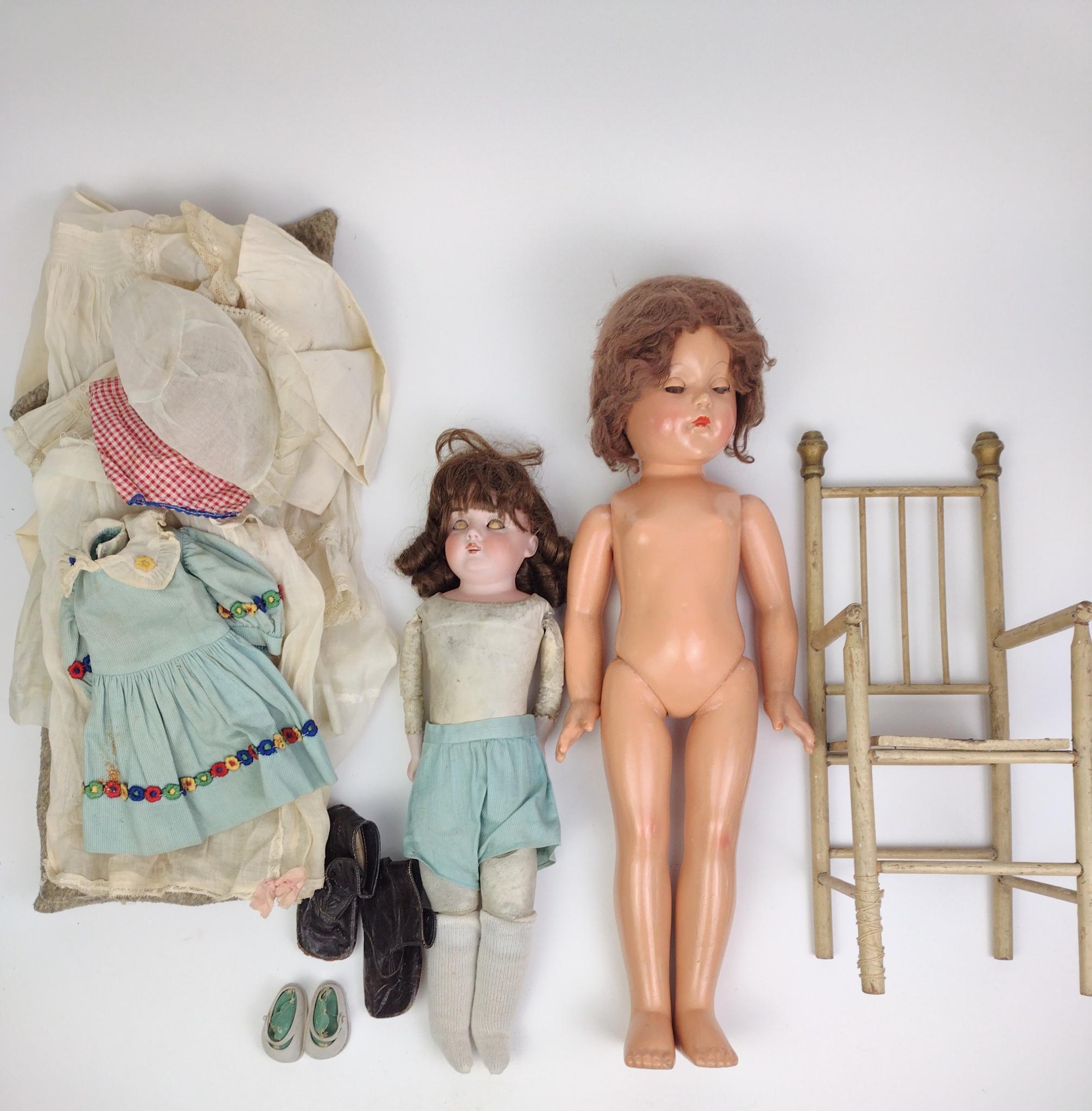 2 Vintage Dolls incl. Effanbee and Accessories