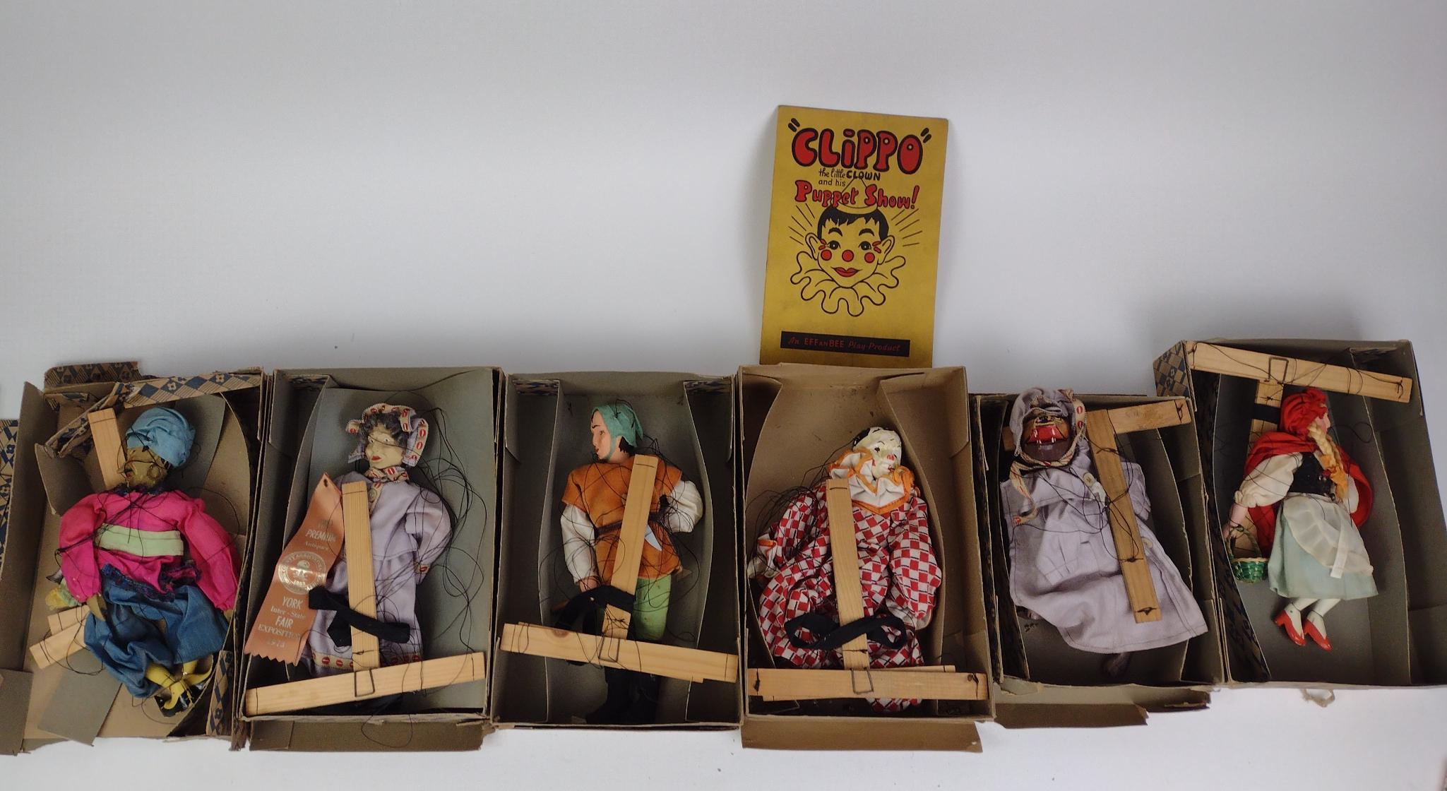 6 Marionette Dolls & Clippo the Little Clown