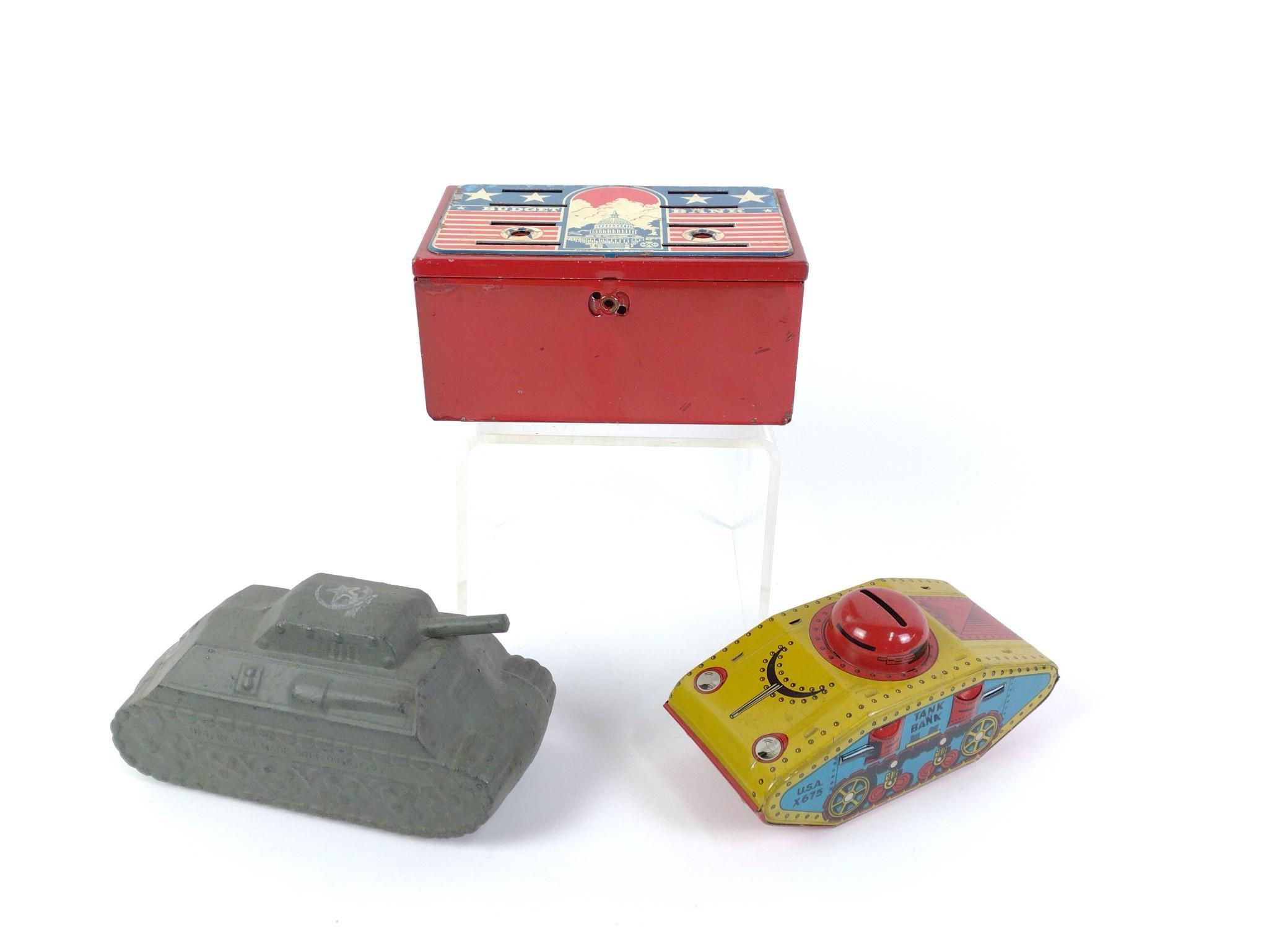 3 Antique Banks incl. Budget Bank