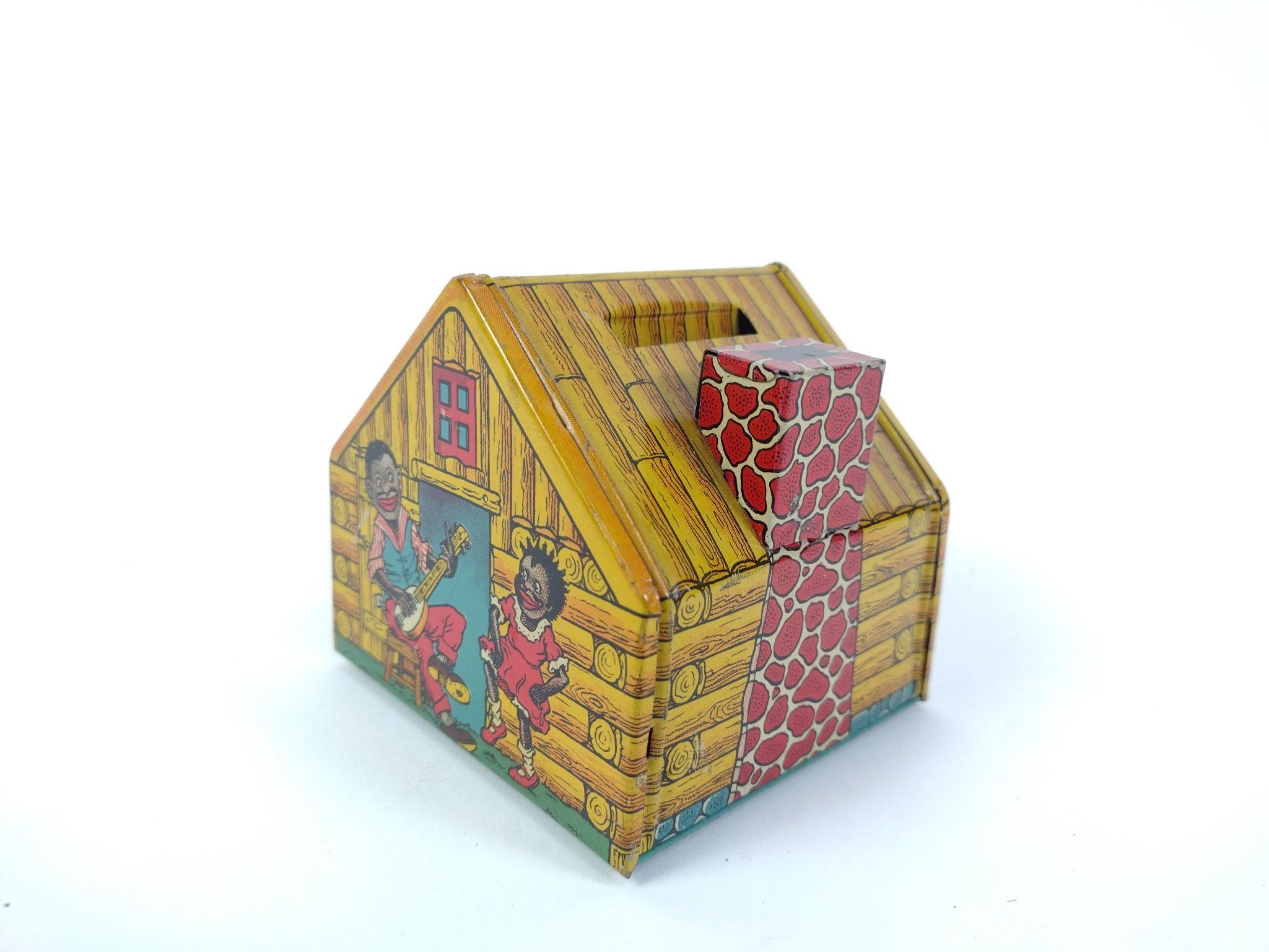 Antique Tin Log Cabin Bank