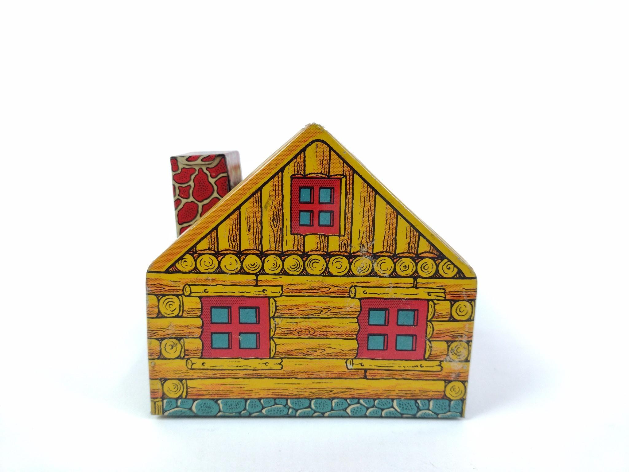 Antique Tin Log Cabin Bank