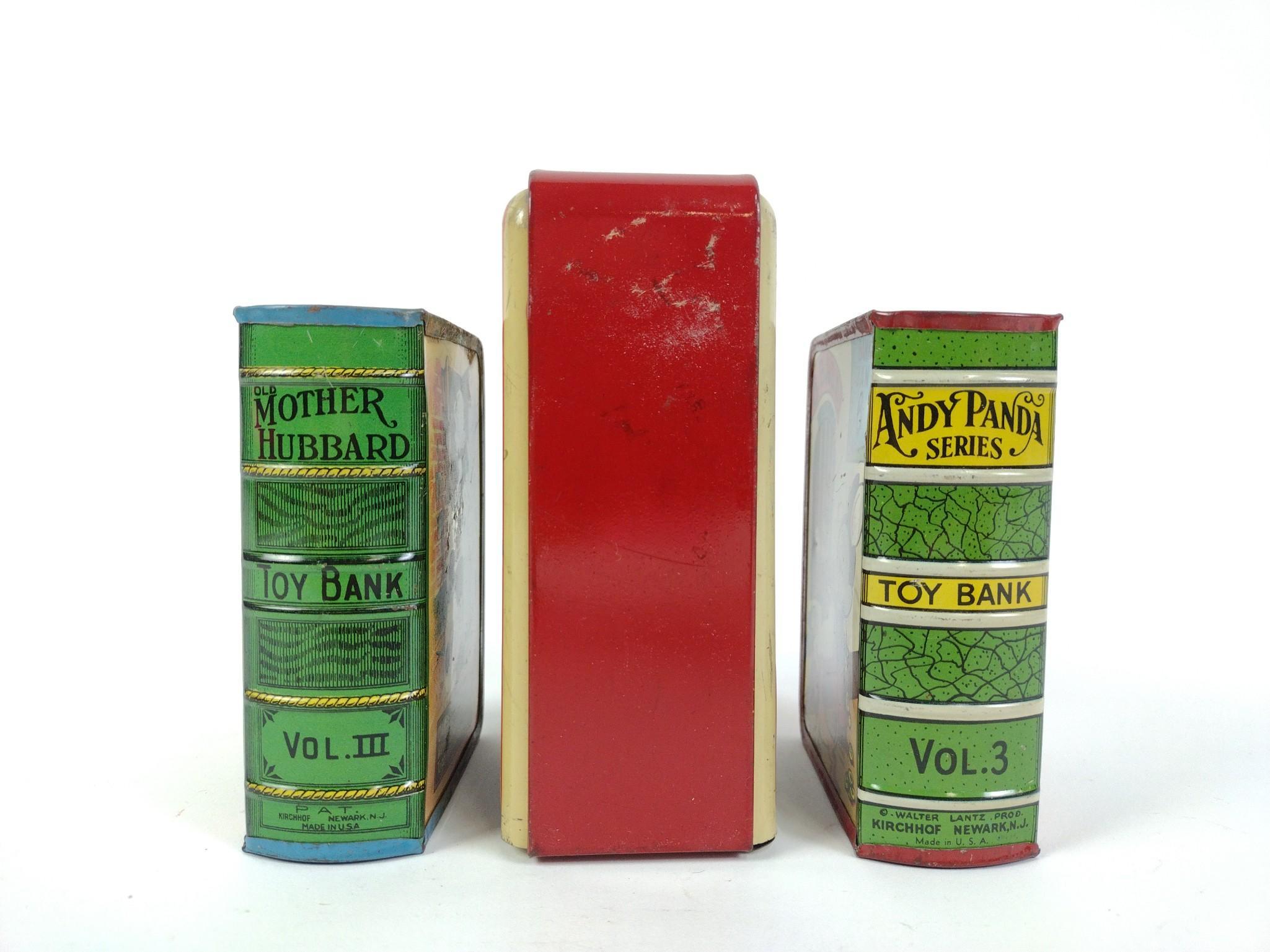 3 Antique Tin Banks