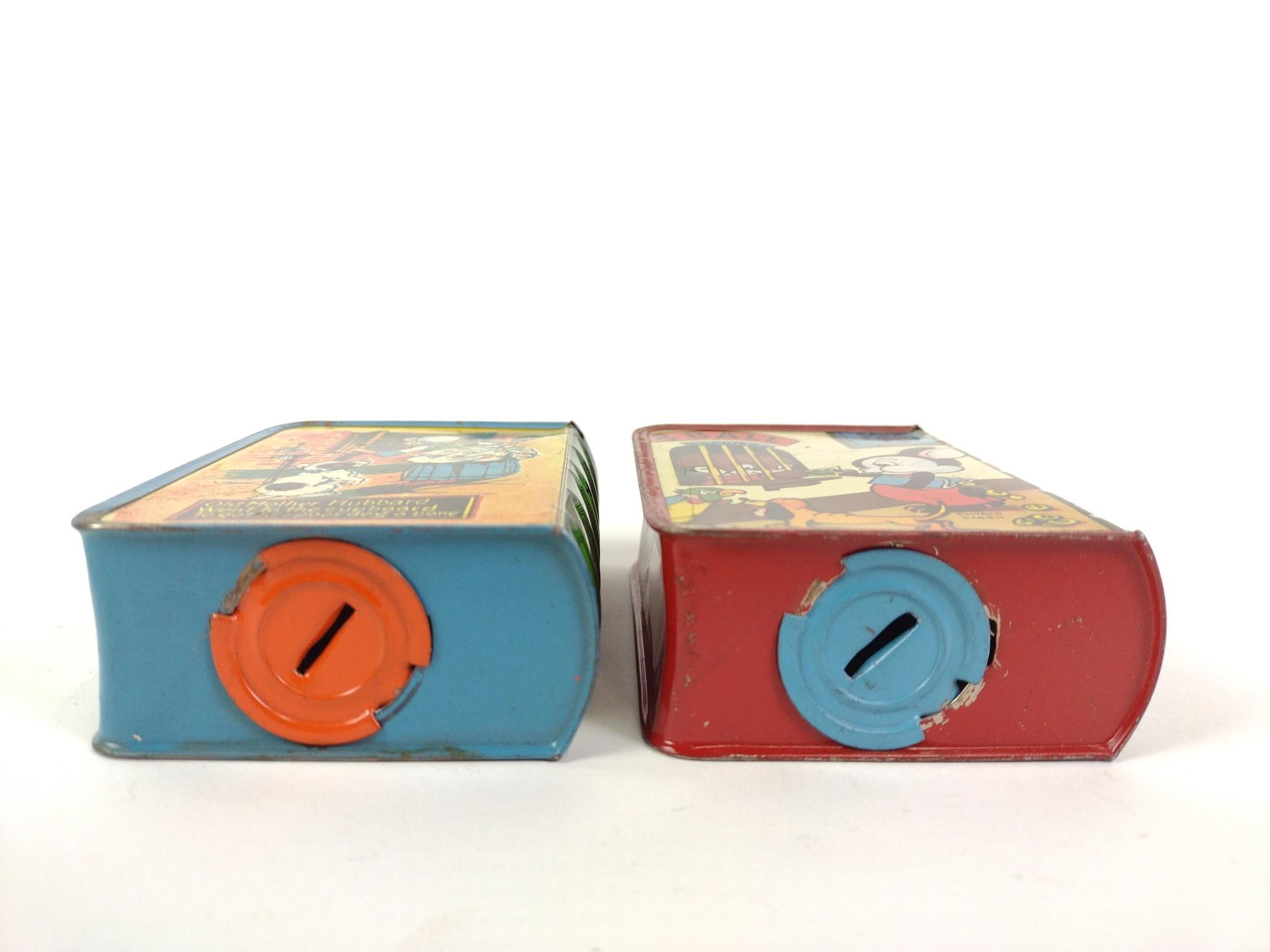3 Antique Tin Banks
