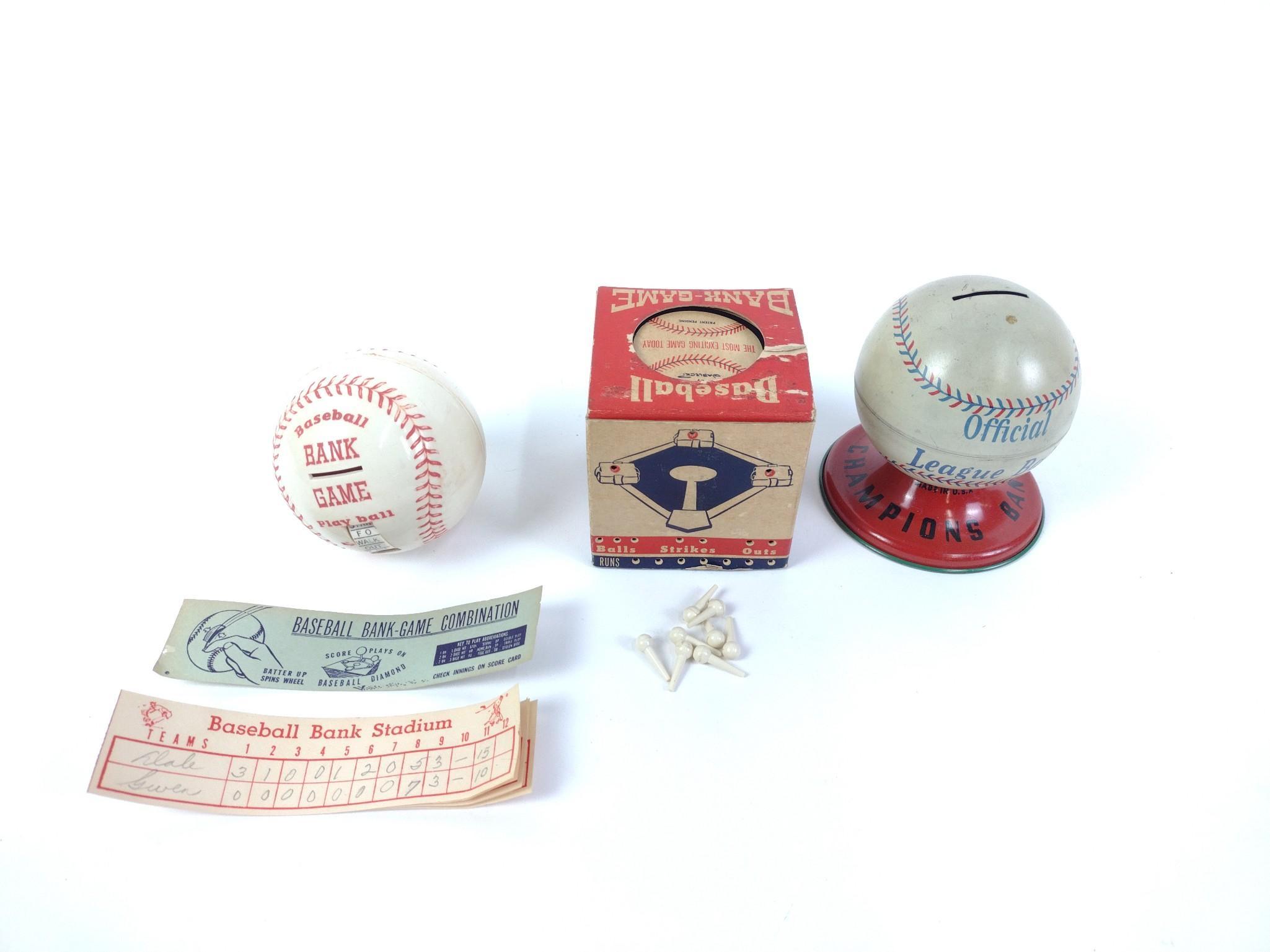 Baseball Bank Game Incl Official League Ball World Champions Bank