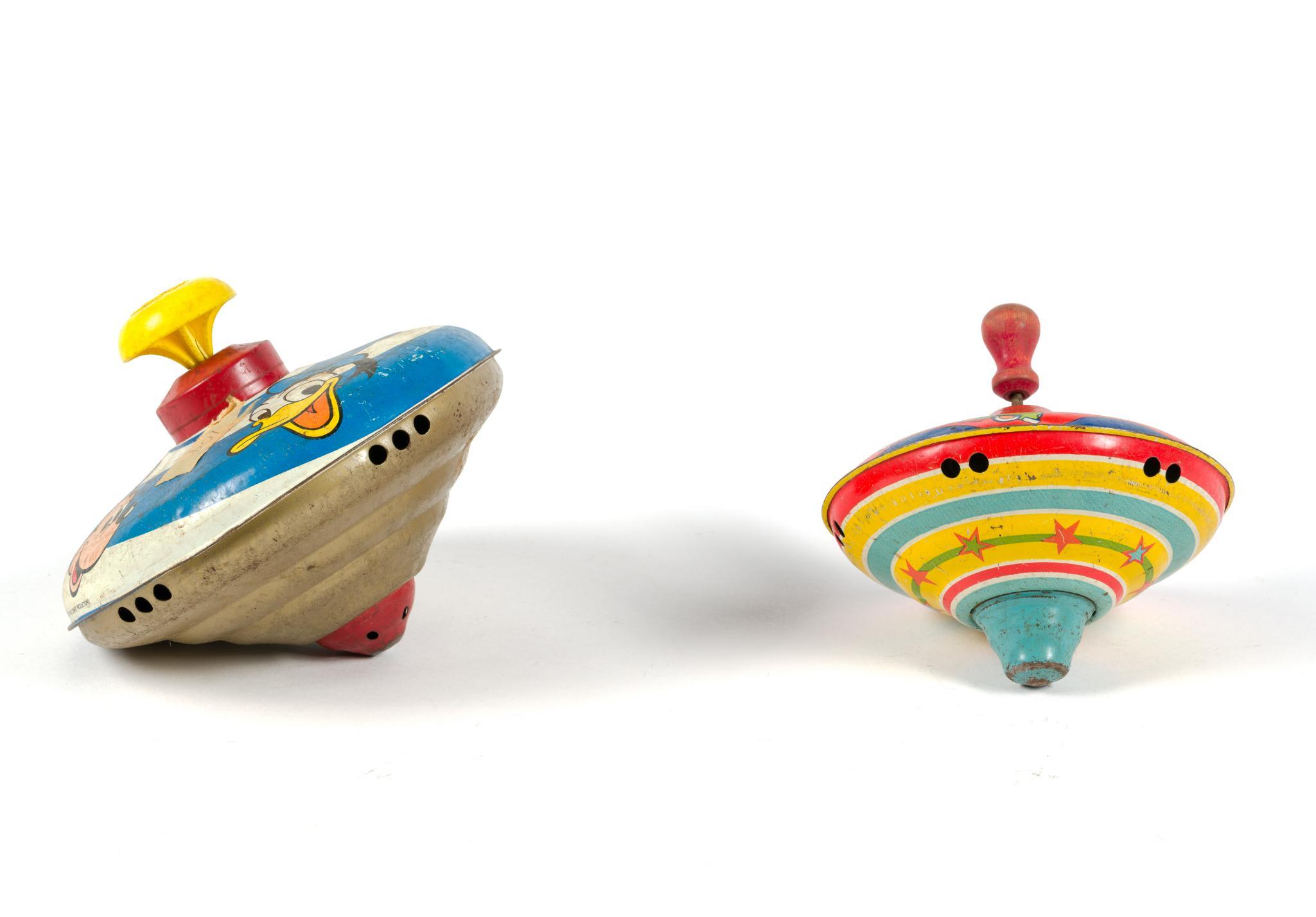 2 Disney Spinning Top Toys