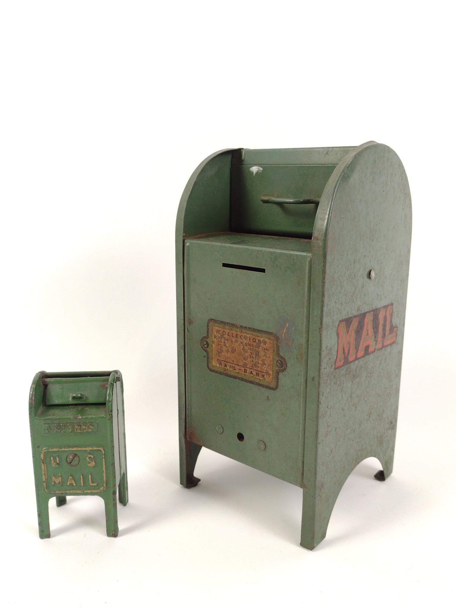 2 Antique Mailbox Banks