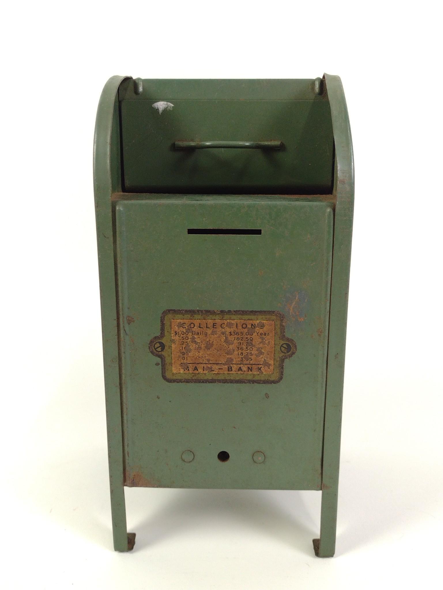 2 Antique Mailbox Banks