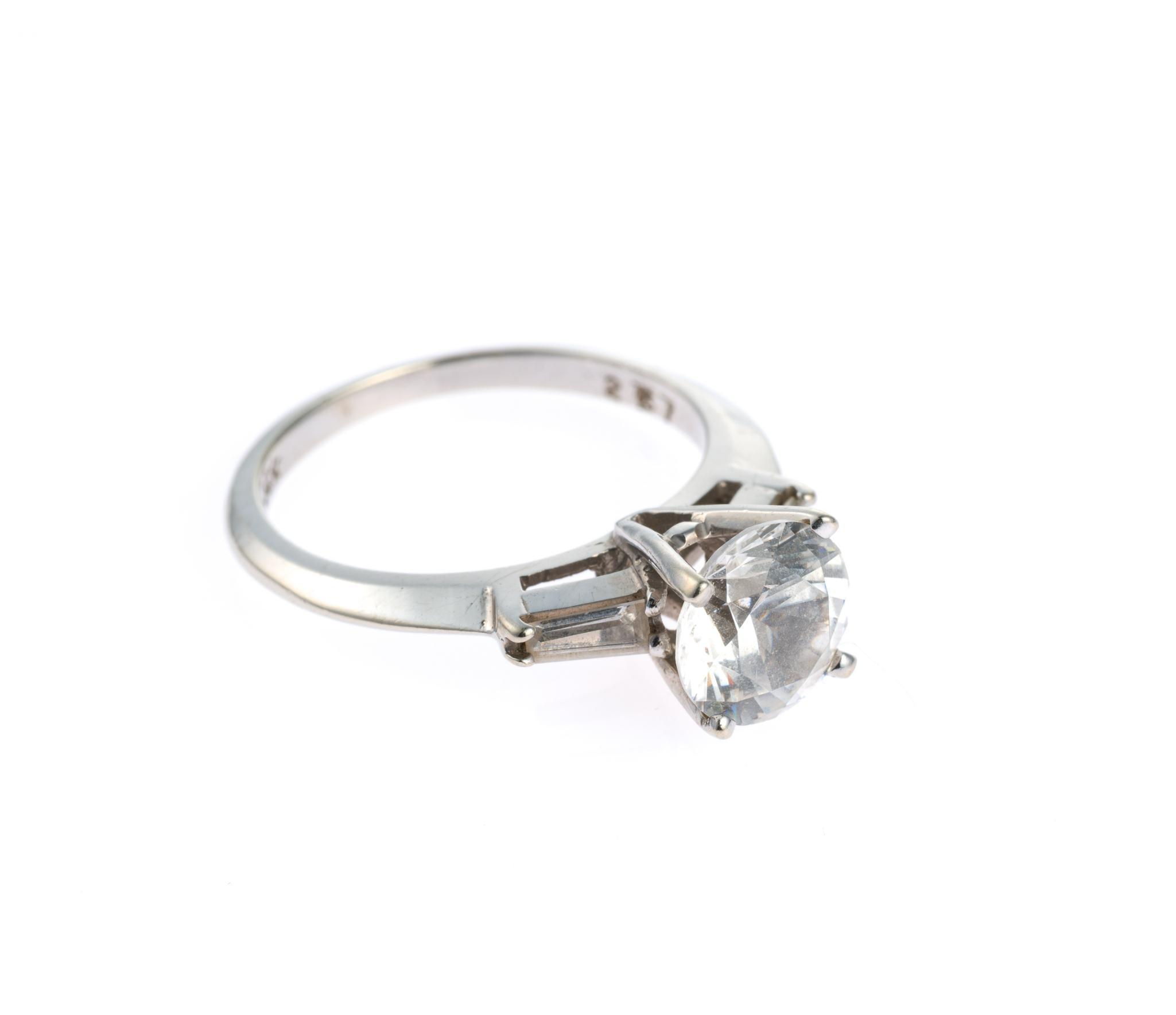 14K Gold Diamonique Engagement Ring