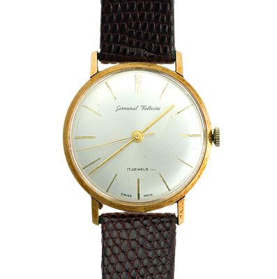 14K Gold Germinal Voltaire Wrist Watch. A 1960's manual wind Swiss Germinal Voltaire dress watch 