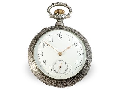 Pocket watch: very rare silver marksman's watch, Torino, 1898, one of the first Eterna watches: 
