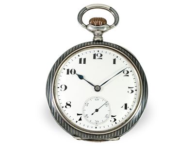 Pocket watch: very fine school watch, Technicum Cantonal Bienne No. 525, ca. 1920: Ca. Ø 53 mm 
