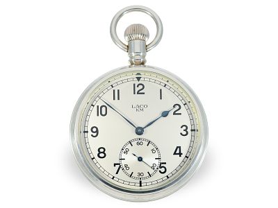 Pocket watch: very rare Sinn/Laco Kriegsmarine deck watch, 1945/1990: Ca. Ø 60 mm, ca. 215 g 