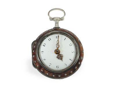 Pocket watch: rare small English verge watch with repeater, Chater, London, circa 1750: Ca. Ø 