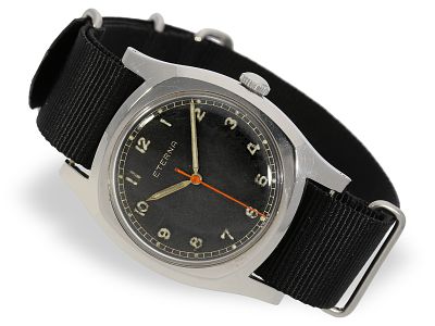 Wristwatch: rare Eterna “Majetec” pilot's watch from the Czech Air Force, ca. 1940: Ca. Ø 38 mm 